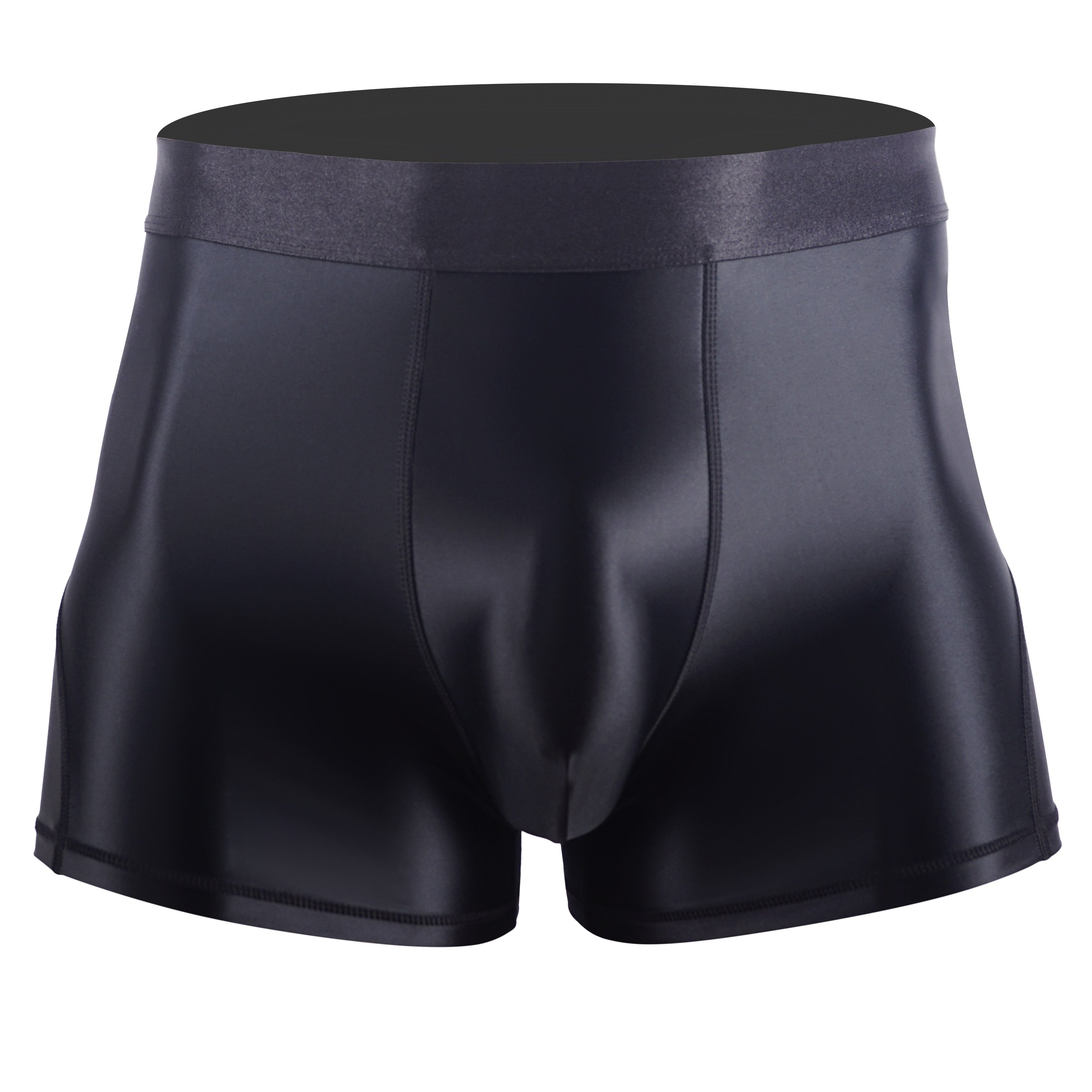 Image of Oil-gloss Sexy Anti-chafing Men's Running Shorts, Athletic Underwear, Fitness Tight-shorts, Y Cool Boxer Briefs, Breathable Quick- Layer Shorts, Three-quarter Length Shorts