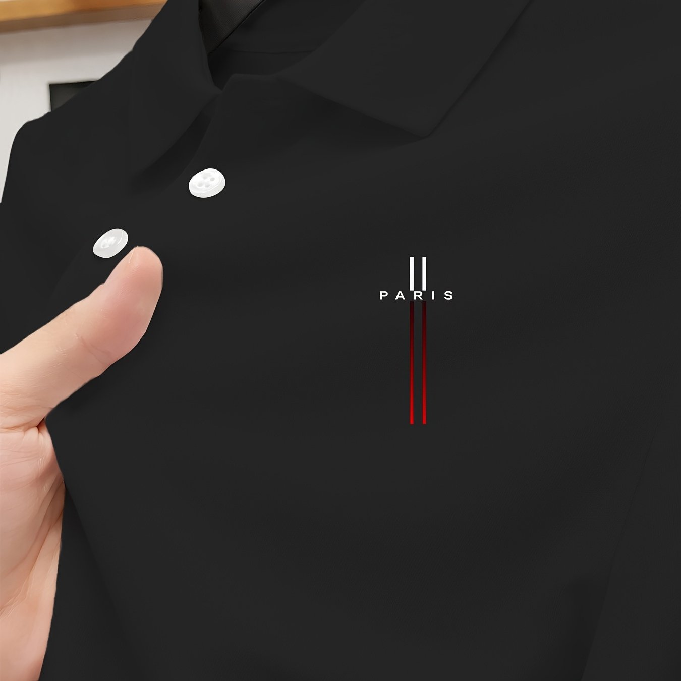 TEMU Solid Color Collared Premium Short-sleeve Shirt For Men, Perfect For Outdoor Leisure And Business, A Versatile Top For Men