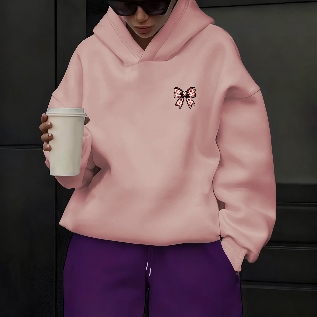 TEMU A Stylish New Women's Pullover Sweatshirt In -piece Design, Featuring An Unlined Hood And Printed Patterns, Perfect For Autumn And Winter. This