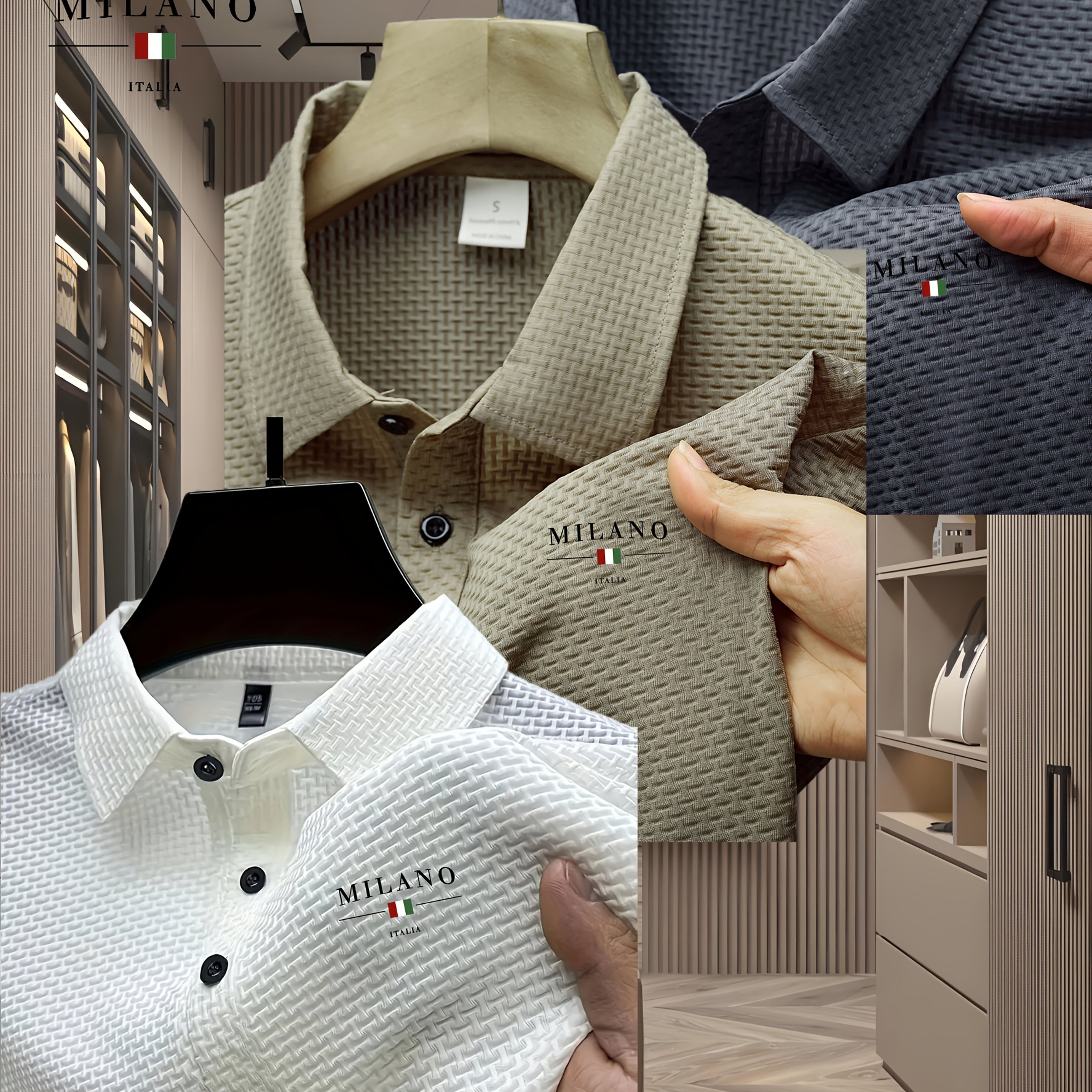 TEMU Zomer Nieuwe Heren 3-delige Polo Shirt Set Zomer Ademend Sneldrogend | Lichtgewicht Ademende Stof, Geschikt voor Feesten, Zakelijk Gebruik,