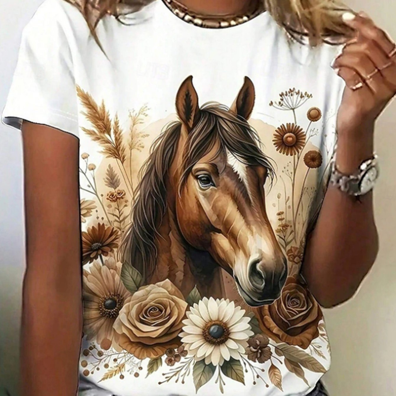 TEMU Usa 250th Anniversary Flag Print Round Neck T-shirt, Summer Casual Resort Women's Short Sleeve Top, Women's Clothing, Soft And Slightly Elastic