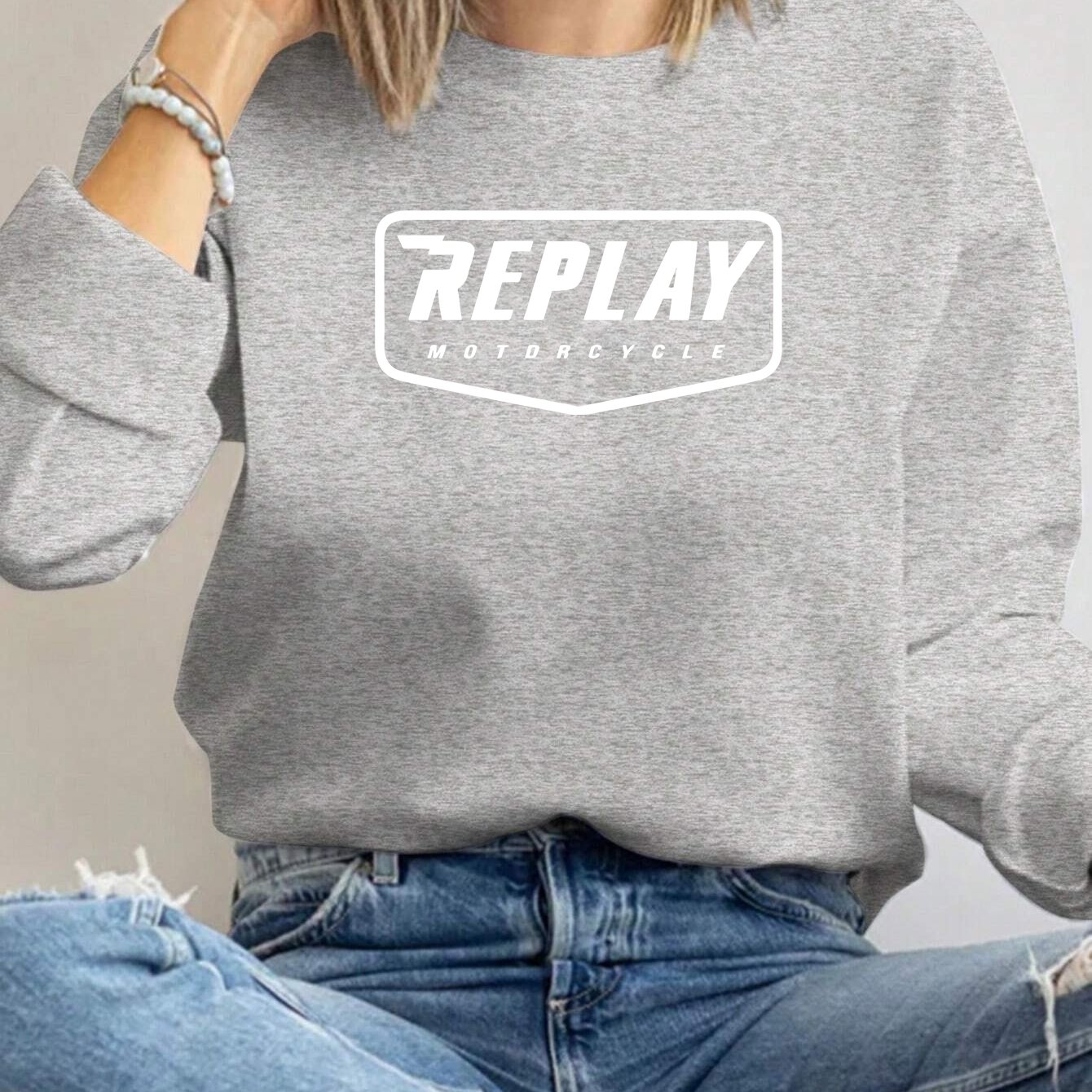 TEMU Women's Patterned Sweatshirt With A Round Neck For All