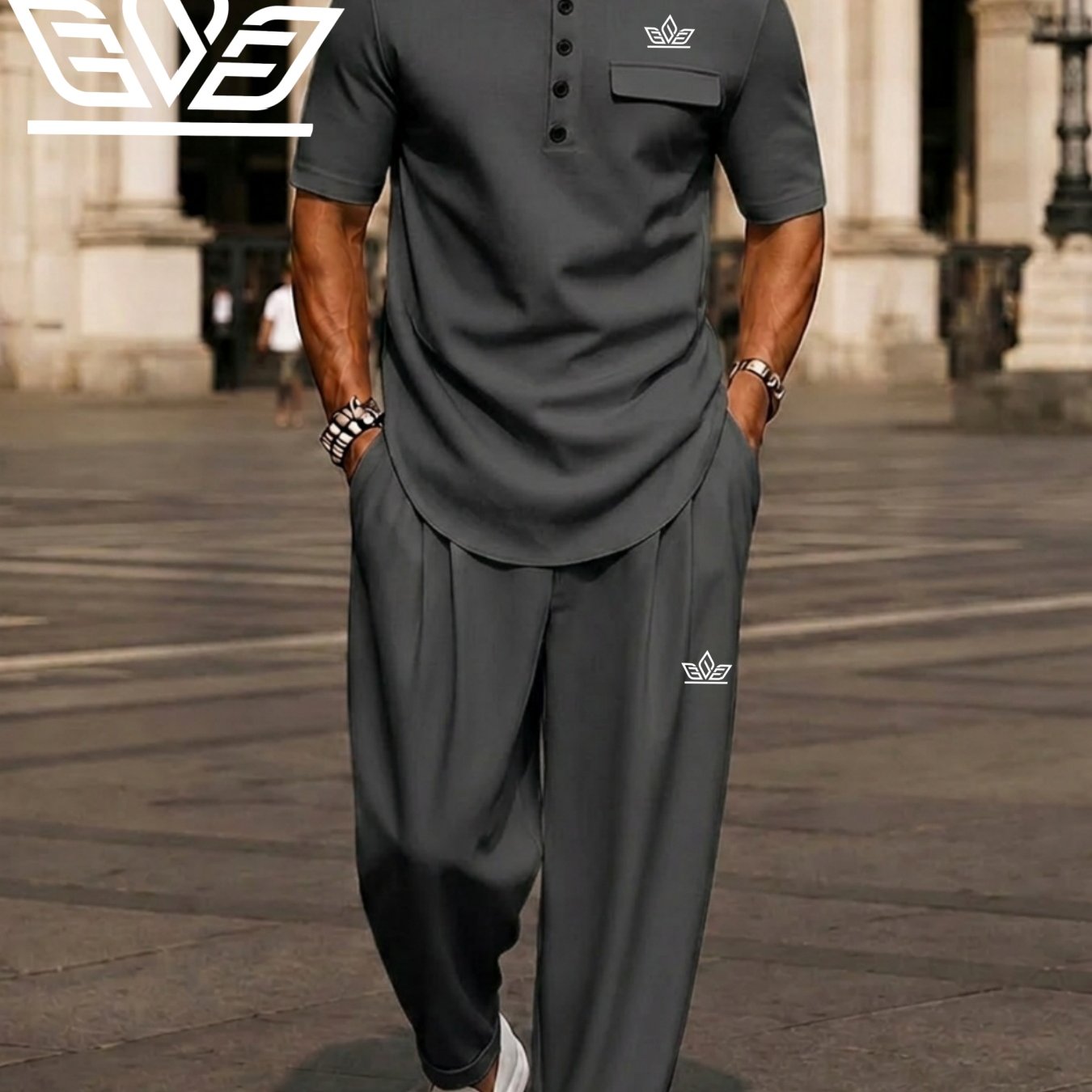 Image of /autumn Men'-color Casual Suit, Comfortable Slightly Stretchy Men's Casual Suit