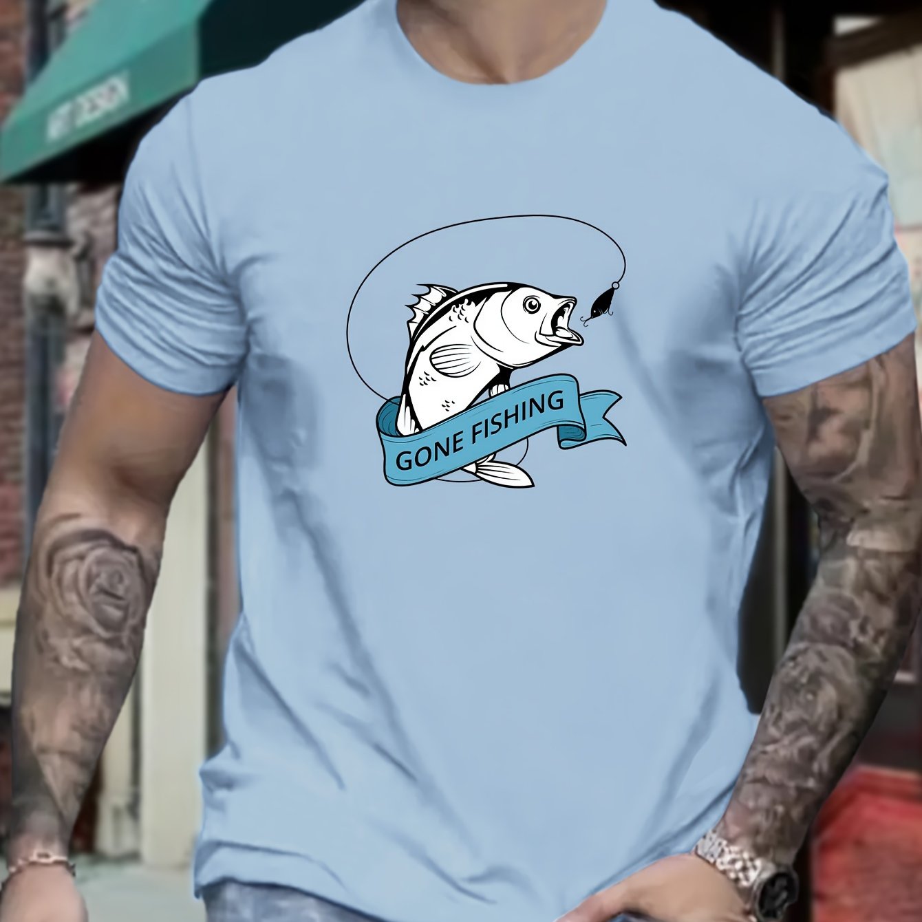 Plus Size Men's Fish Graphic Print T shirt Summer Men's - Temu New Zealand