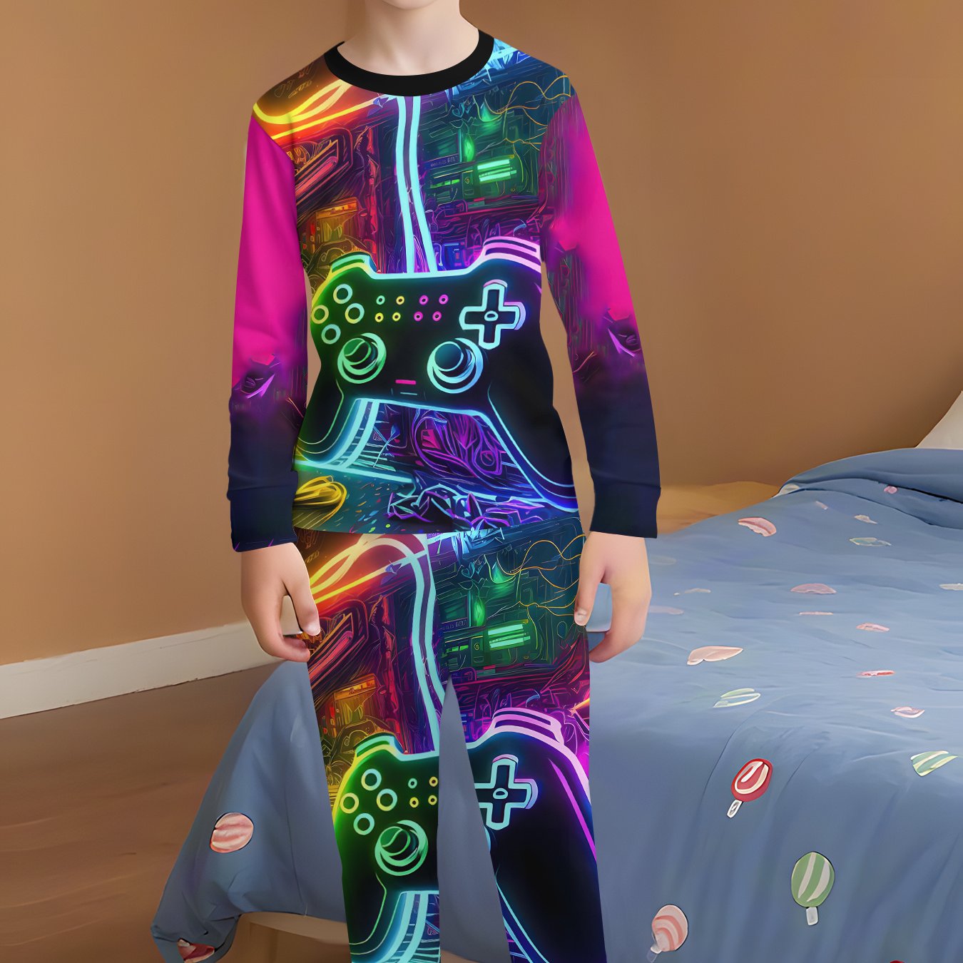 Boys' Fashion Set, Long-sleeved T-shirt And Long Pants Two-piece Set