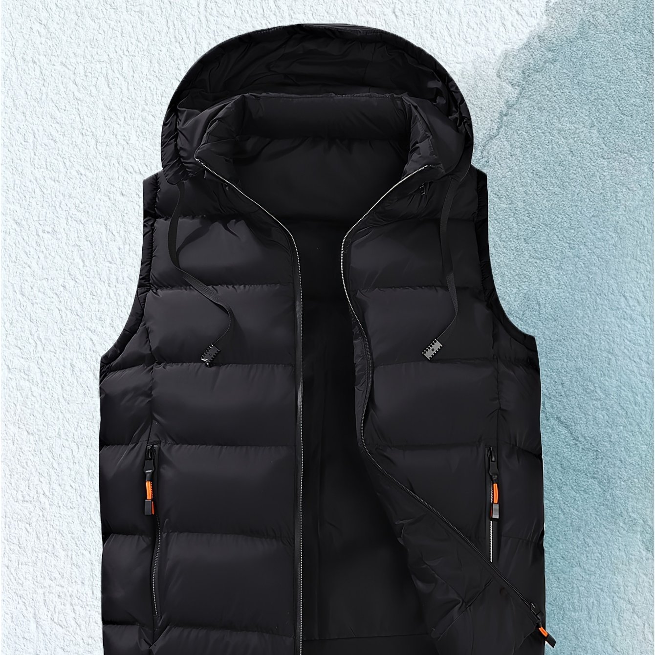 TEMU New Winter Men's Removable Hooded Vest Men's Plus Size Large Size Thickened Warm Vest Trendy Casual Outerwear