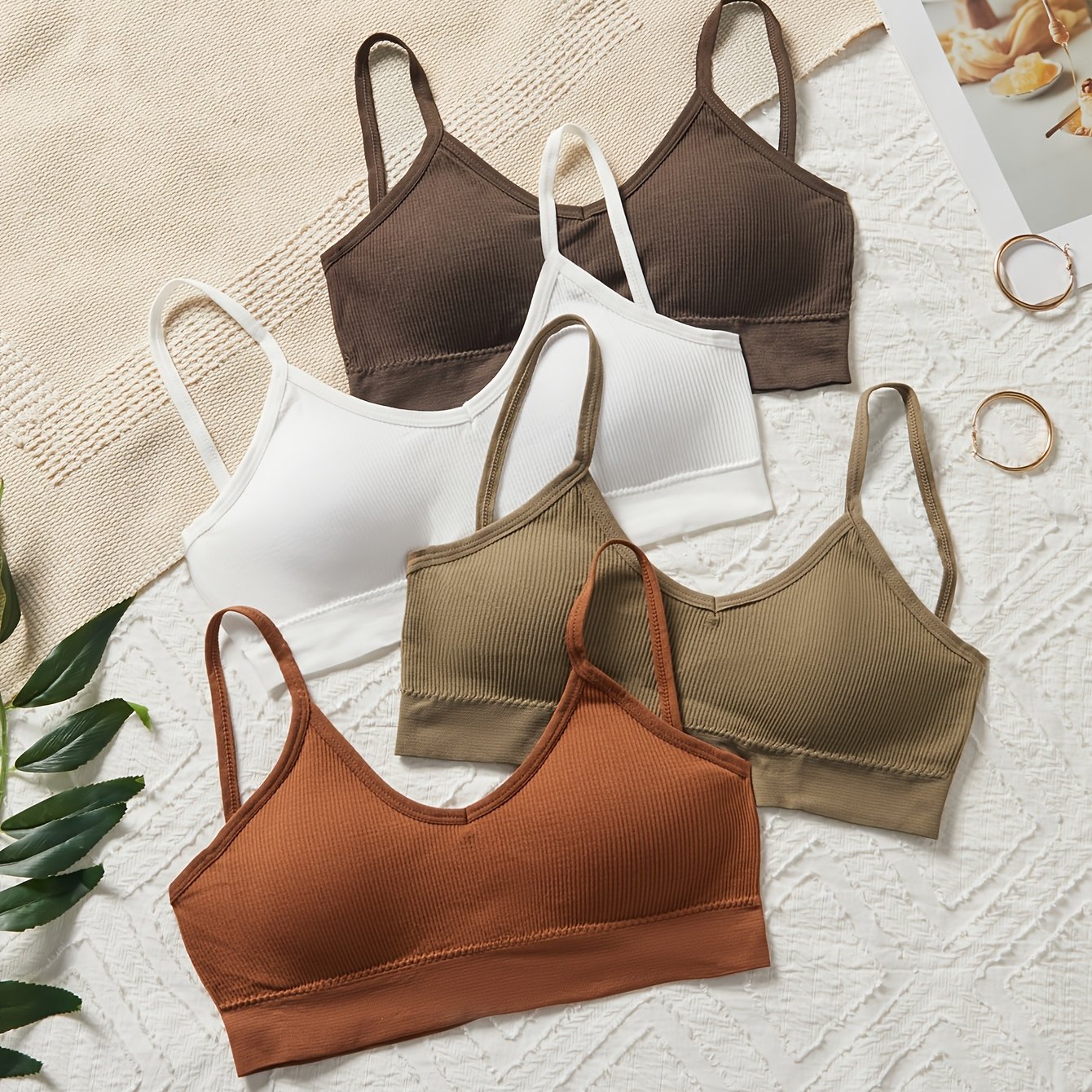 TEMU 4pcs Four-color Comfortable Top Set