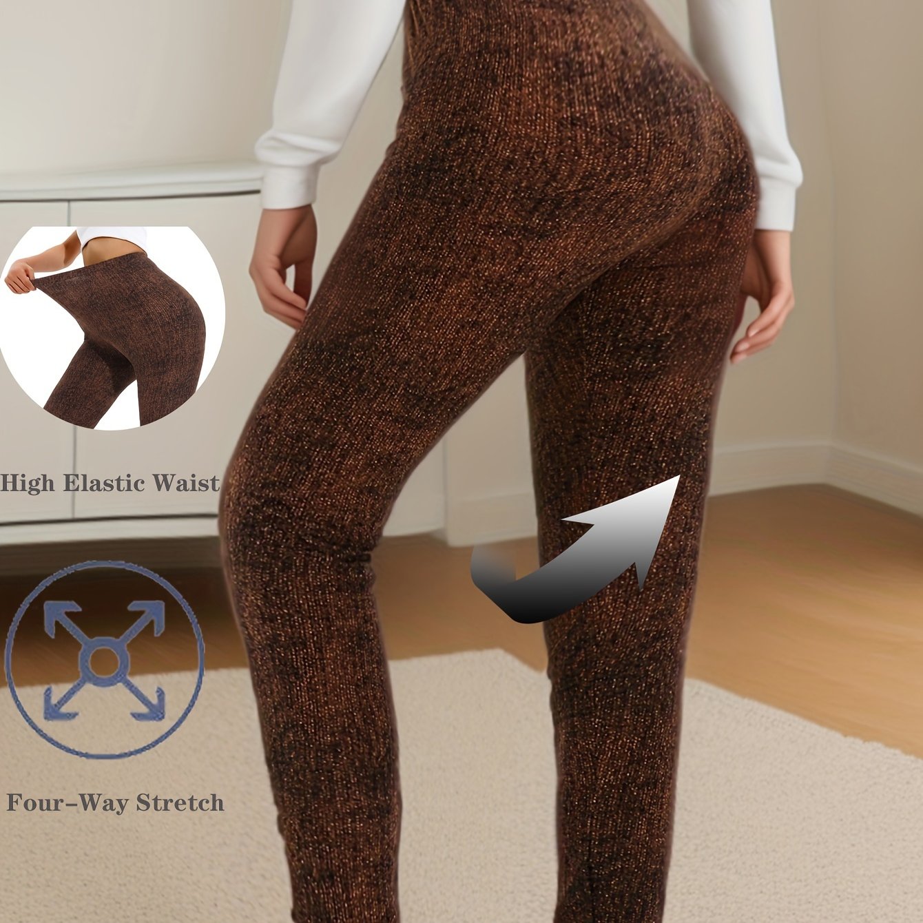 TEMU Plus Size, Plus Size Y Leggings Women Soft Tights Outfits Pants Hemp Dot Color High Elasticity Waisted Wear Trousers