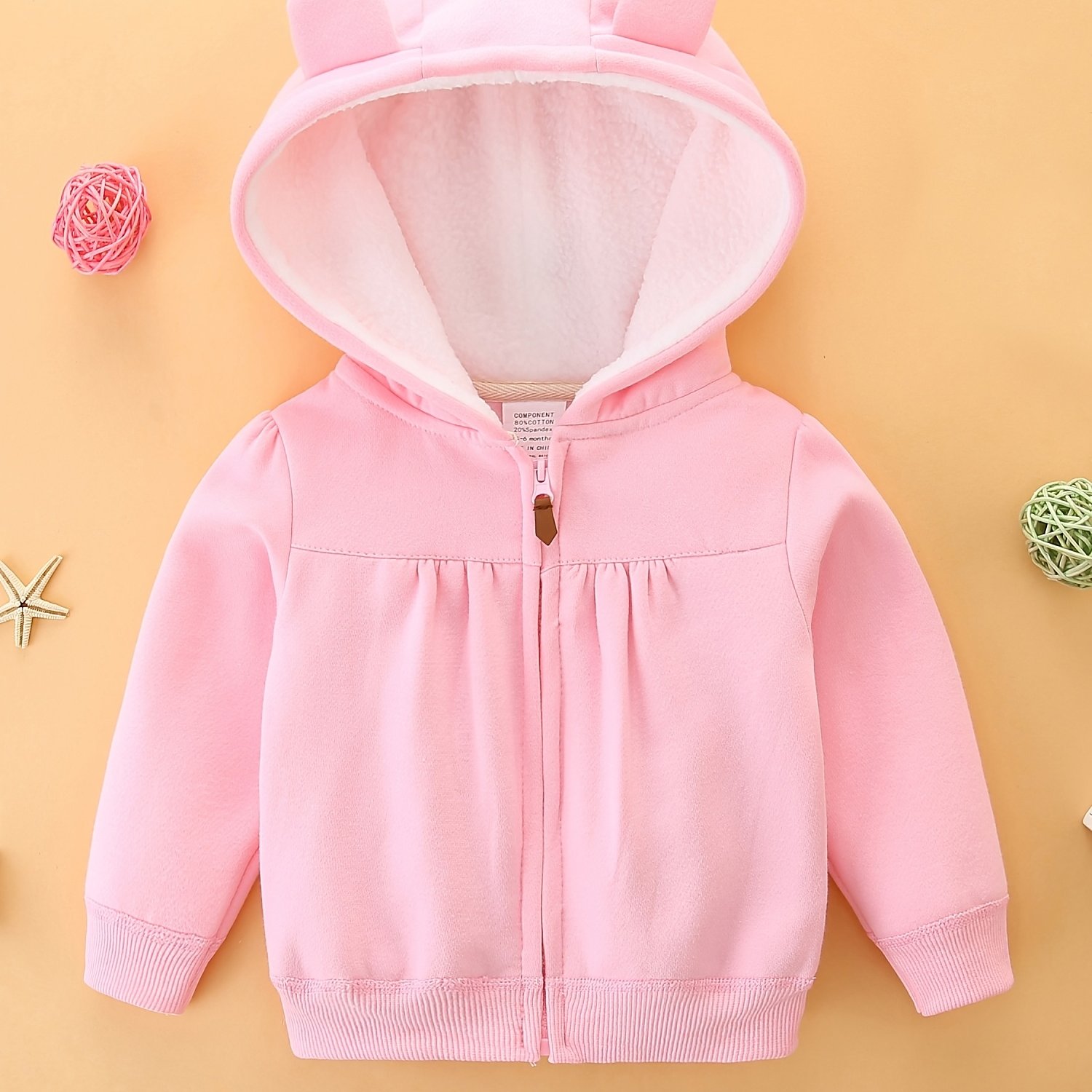 Image of Autumn/winter Children's -lined Sweatshirt, Girls' Baby Jacket, Top, Thickened Warm Zip-up Cardigan, Trendy Korean Style