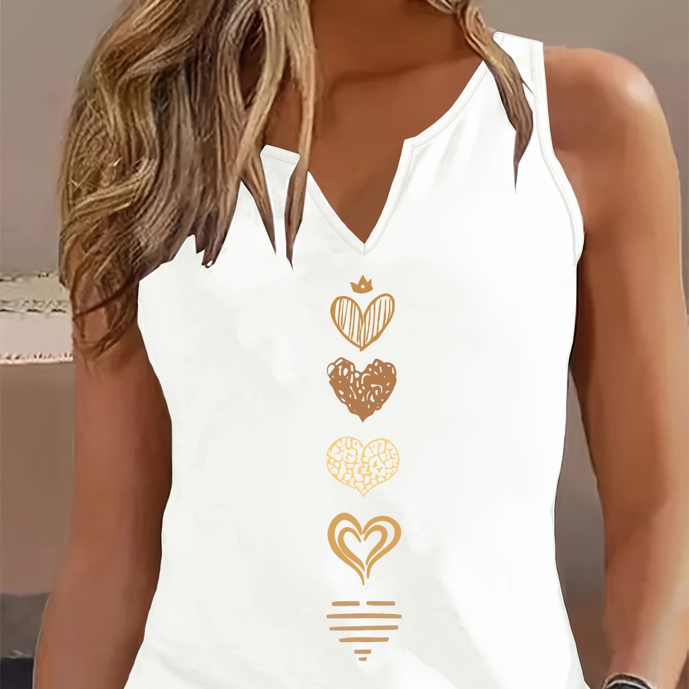 TEMU Graphic Print Tank Top, Sleeveless Casual Top For Summer And Spring, Women's Clothing