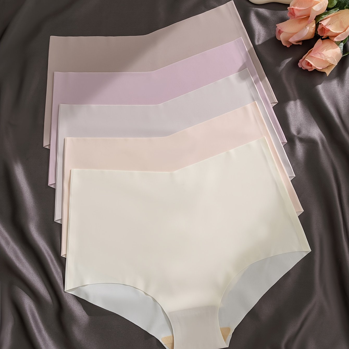TEMU A Pack Of 5 Women's Panties In Colors, Featuring A Sexy, Seamless, Comfortable, Breathable, High-waisted, And Suitable For Sports