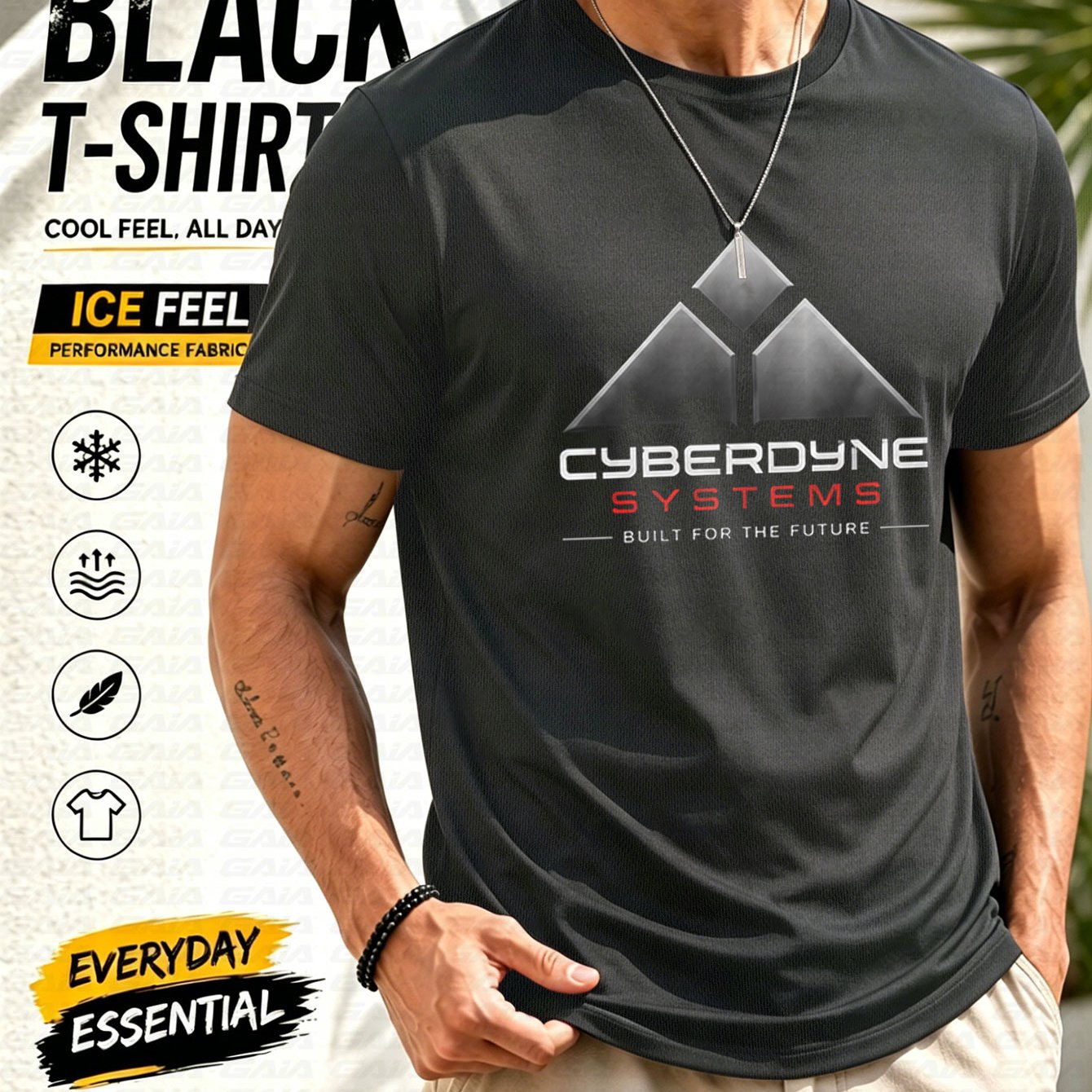 TEMU Cyberdyne Systems Graphic Tee Built Future Minimalist Print Geek Aesthetic Unisex Black Top Breathable Mesh Fabric Neck Clothes S 2xl