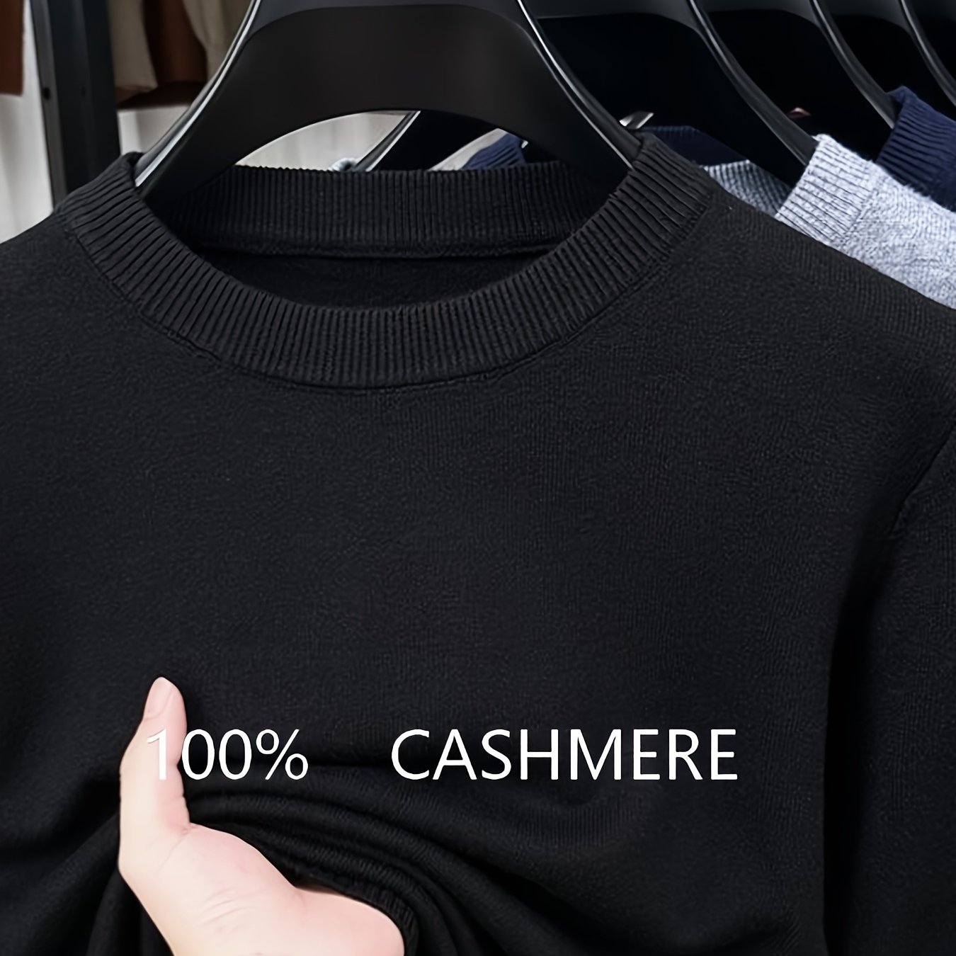 TEMU AW26 CHOIX DE CADEAU Automne et Hiver Pull Tricoté 100% Couleur Unie, Style Homme, Pull à Manches Longues Tendance 1pc