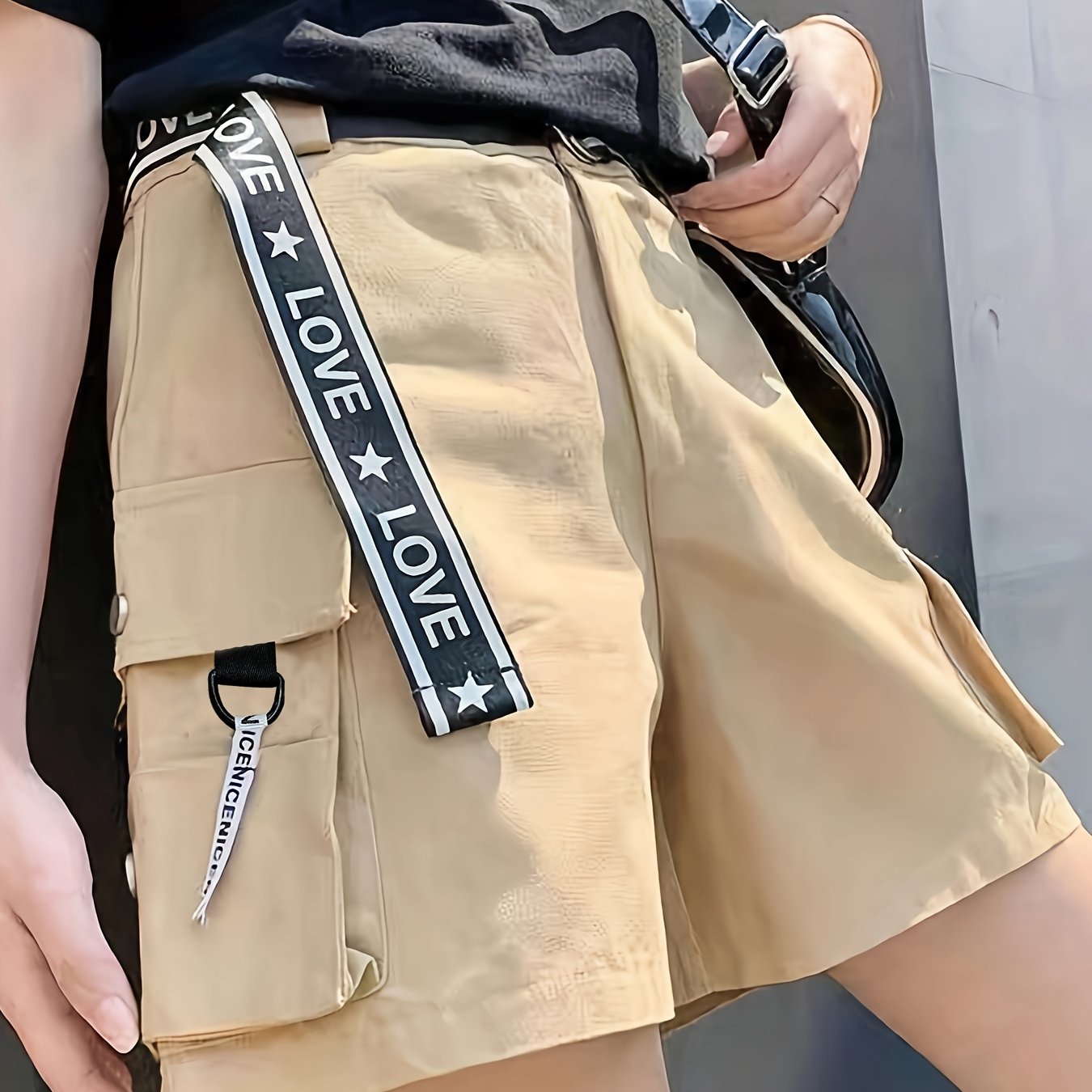 Women's Solid Cargo Shorts Casual High Waist Slant Pocket - Temu