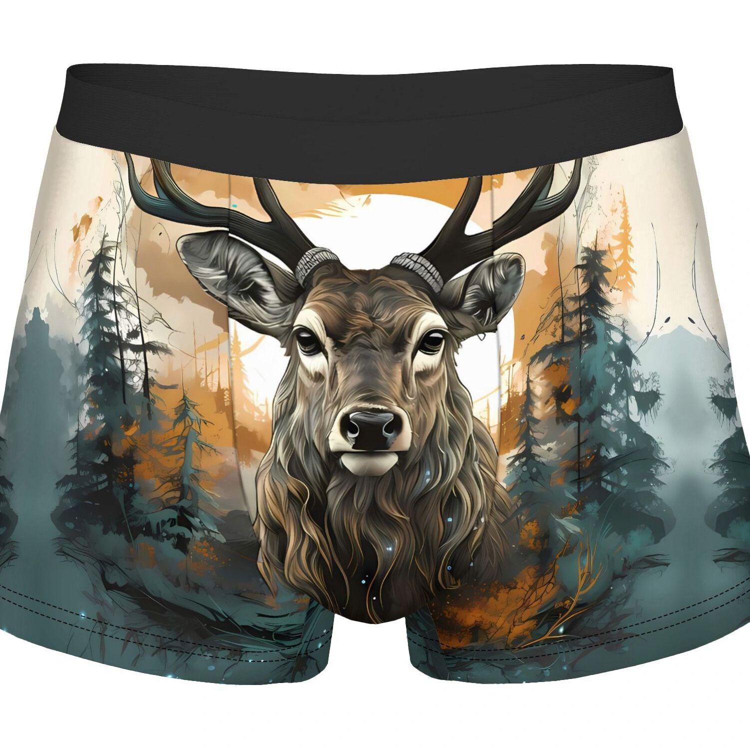 TEMU 2d Print Design Deer Design For Man Underwear Shorts Boxer Briefs Polyester Briefs Underpants