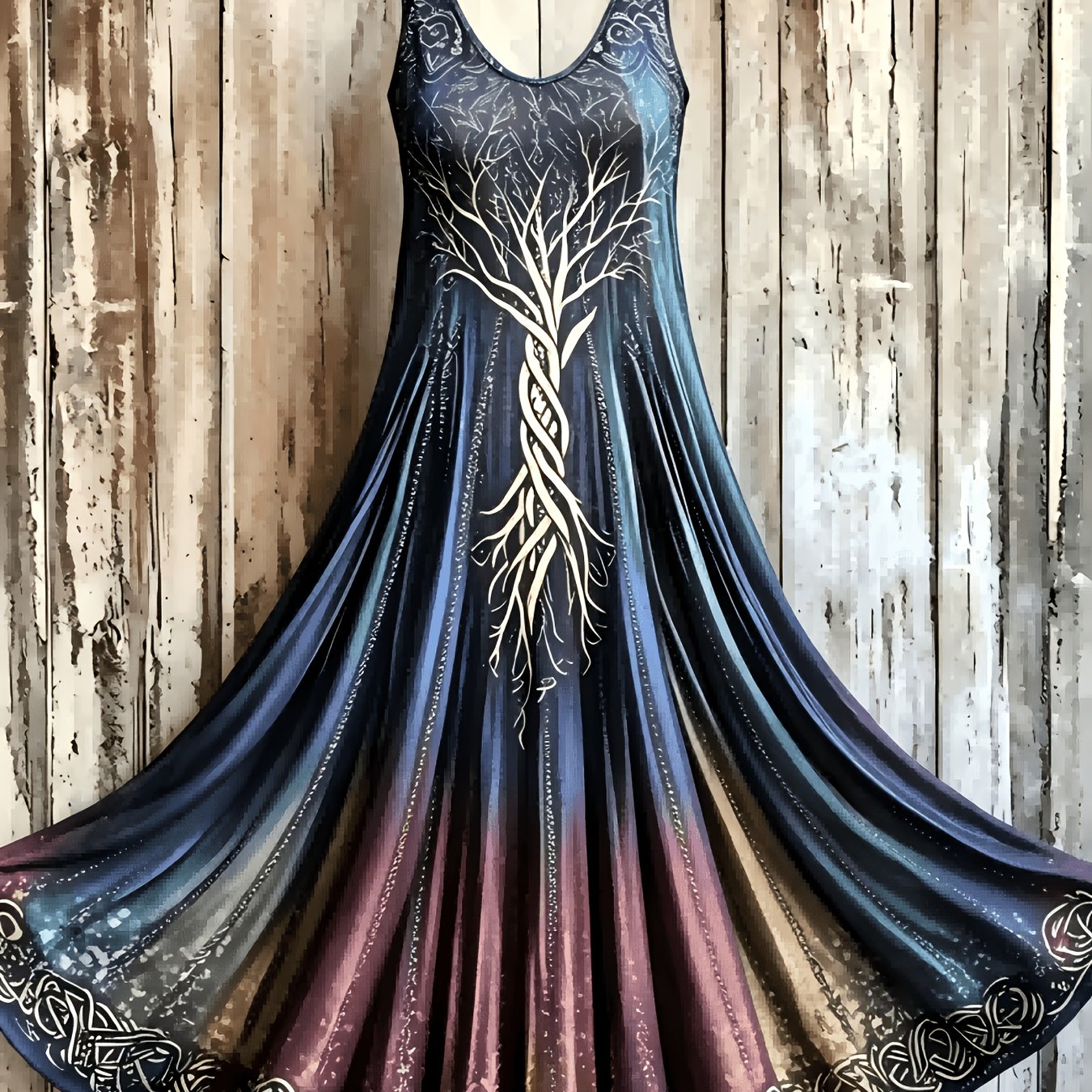 PlusSize-PlusSize-DamesPlusSizeNieuweLenteZomerLosseAll-MatchCamiJurk,CreatieveBloemenTotemPrint,DiepeVMouwlozeJurk