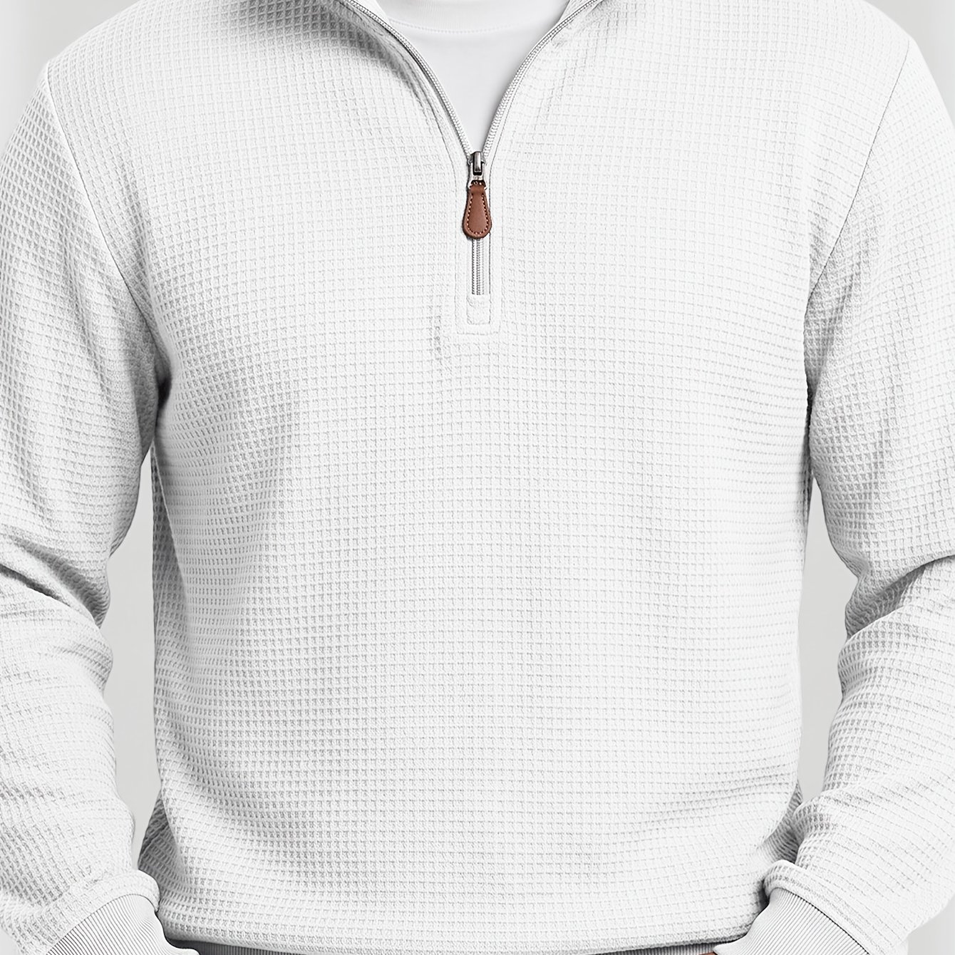 TEMU Men's Autumn Winter New Half-zip Stand Collar Long Sleeve Sweatshirt, Premium Luxury Texture Fabric, Skin-friendly And Breathable, Worn Alone