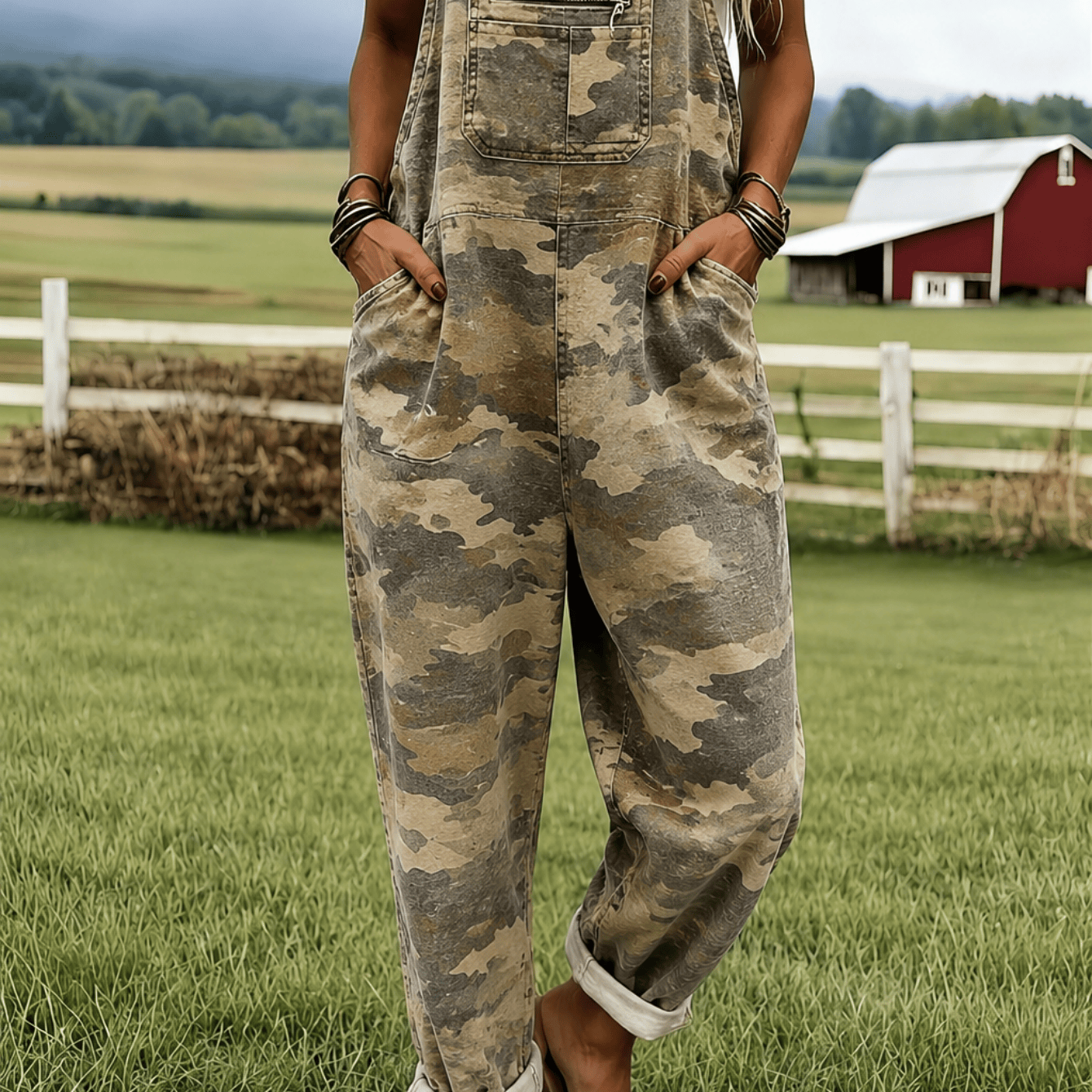 Image of Women' Size Overall Jumpsuit, Size S-2xl Camouflage Print Pattern Clothing Fashionable Clothing Suitable For Spring, Summer And Autumn Suitable For Daily Wear And , An Ideal Gift For .
