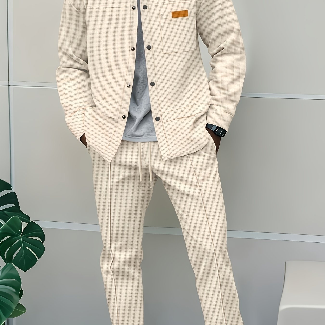 E-shop Einkaufsprodukte Herbst Winter Herren Sportanzug Lässige Sportjacke und Hose 2-teiliges Set Plus Outdoor Lässige Sport Hose Set