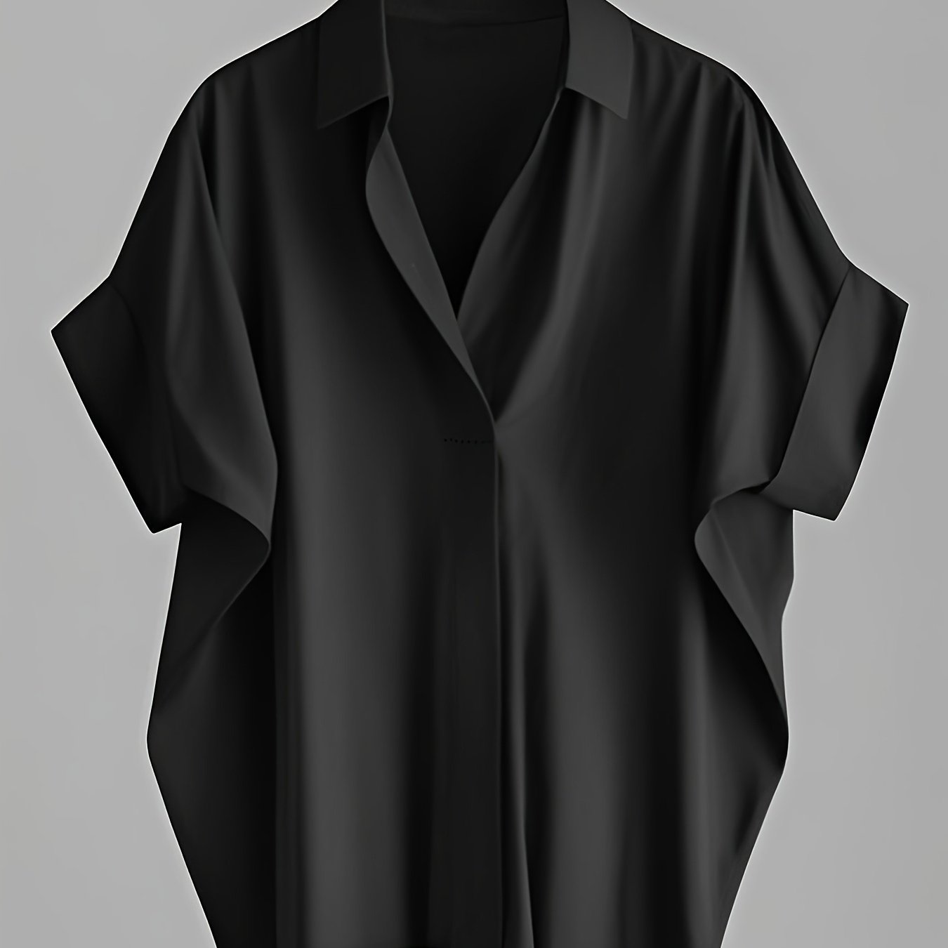 Simple And Elegant Pullover Top, Loose V-neck Shirt, New Summer Short-sleeve Blouse For Women, Chic Commuter Top
