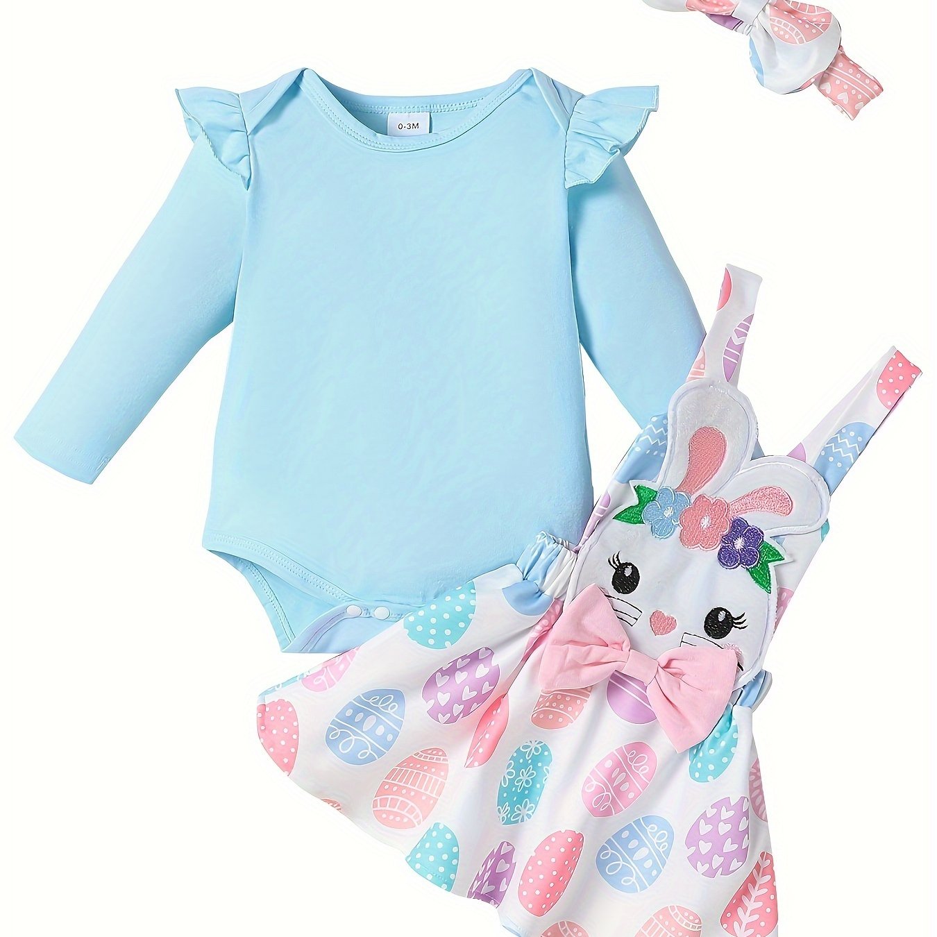 Minkidfashion Baby Girls Romper And Skirt Clothing Sets Easter Rabbit Skirt, Perfect For Outdoor