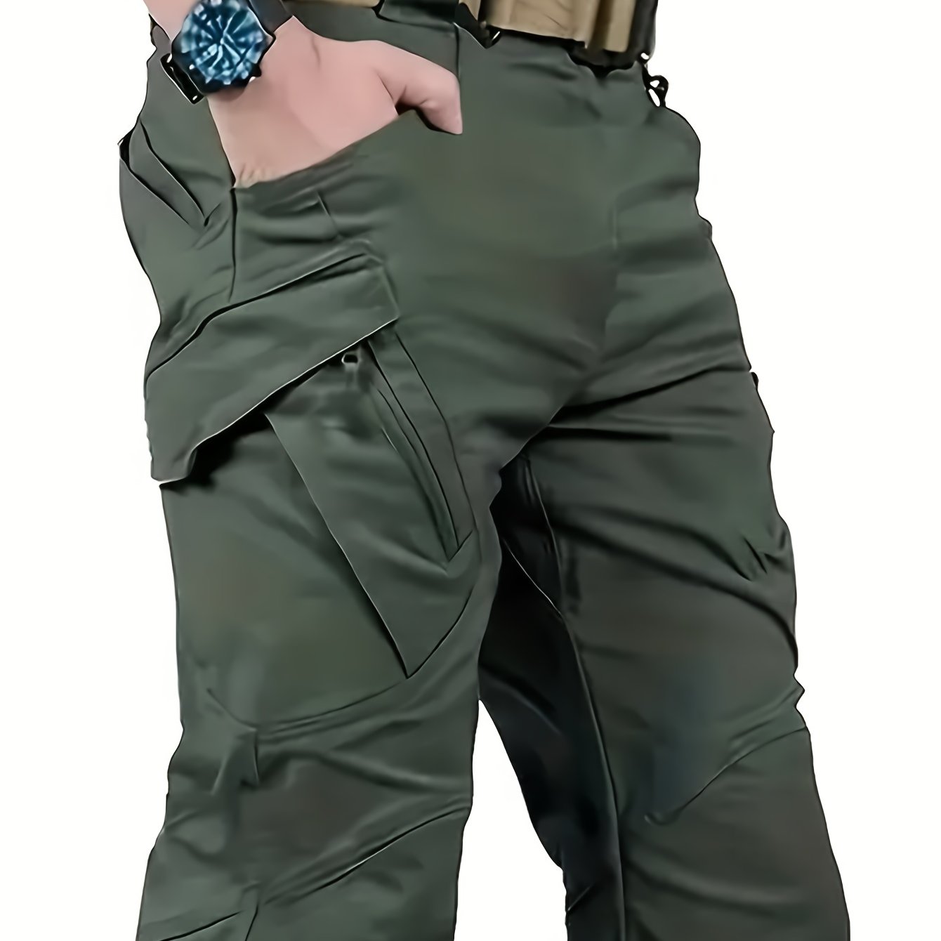 TEMU Men's Tactical Cargo Pants, Multi-pocket, Wear-resistant And Scratch-proof, Suitable For Outdoor Construction Workers, Hiking, Spring/autumn