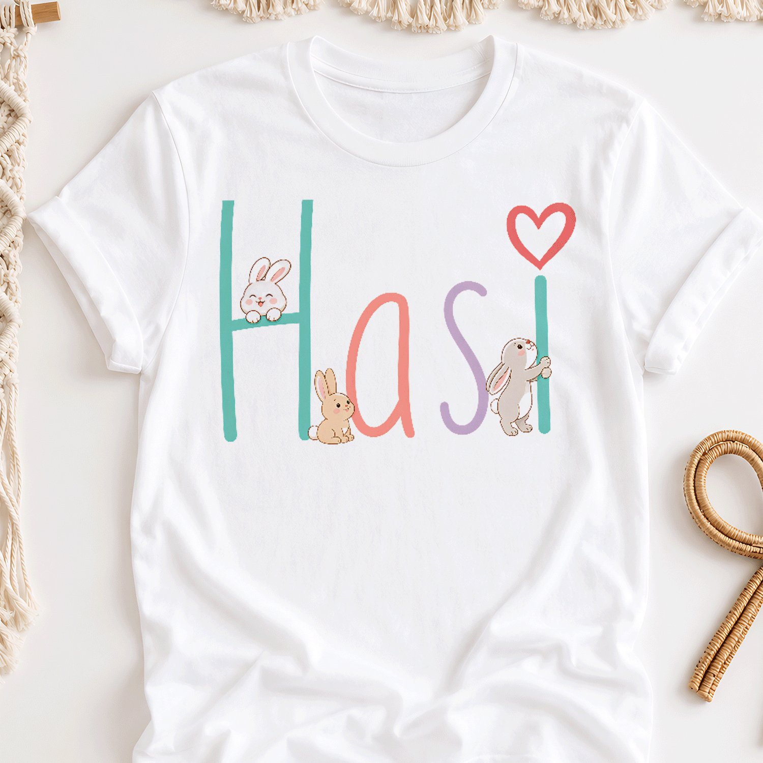 Humorous Hasi Bunny Rabbit And (1) Overseas Printing Y2k Oversized Unisex T-shirt For Men Women Retro 2000s Streetwear Baggy Graphic Tee