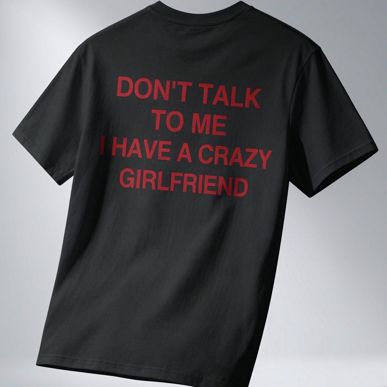 TEMU Men's Versatile Fashion T-shirt, Style Tee, , I Have A Crazy Girlfriend Print, Unisex Couple Daily Wear, Valentine's Day Anniversary Birthday