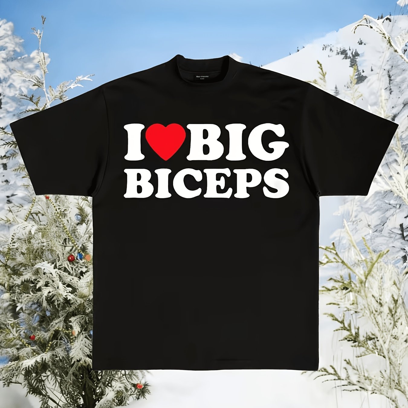 TEMU Love Bigbiceps Fitness T-shirt, Unisex Casual Tee, Ideal Gift For Fans, Family, . Features High-quality Printing Craft