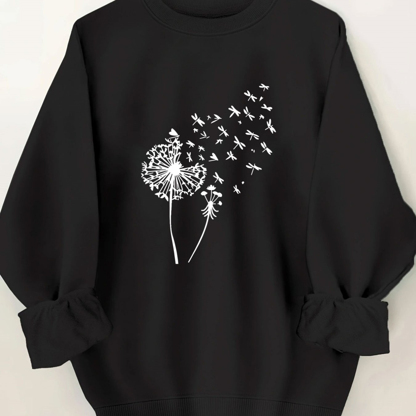 TEMU Plus Size, Pattern Print Neck Sweatshirt, Plus Size Women's Clothing, Women's Apparel