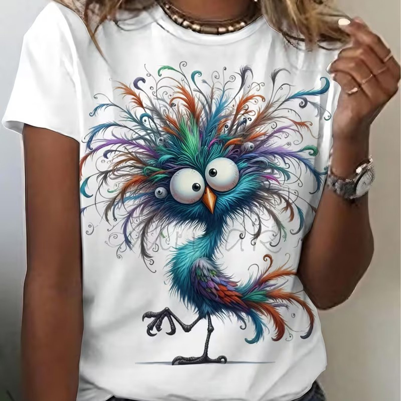 TEMU This Stylish Letter Print Women's Round Neck T-shirt Features A , Is Comfortable And Breathable, Casual Wear, Showcasing And Elegant Style, A
