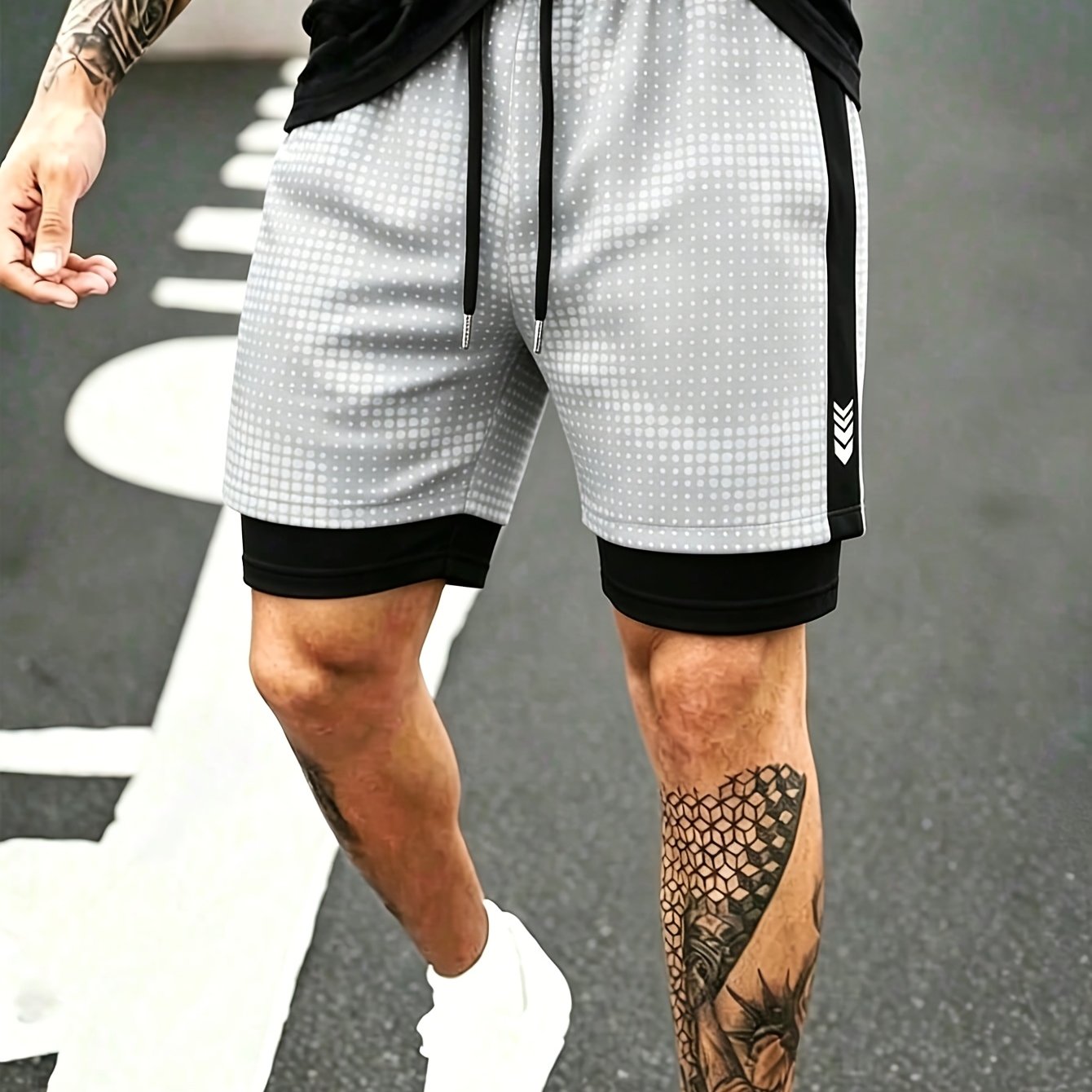 TEMU Men'-in-one Sports Shorts With Secure Pockets, Fitness Shorts For Running, Training, Cycling, Outdoor Swimming, Quick-drying, Cool, Breathable,