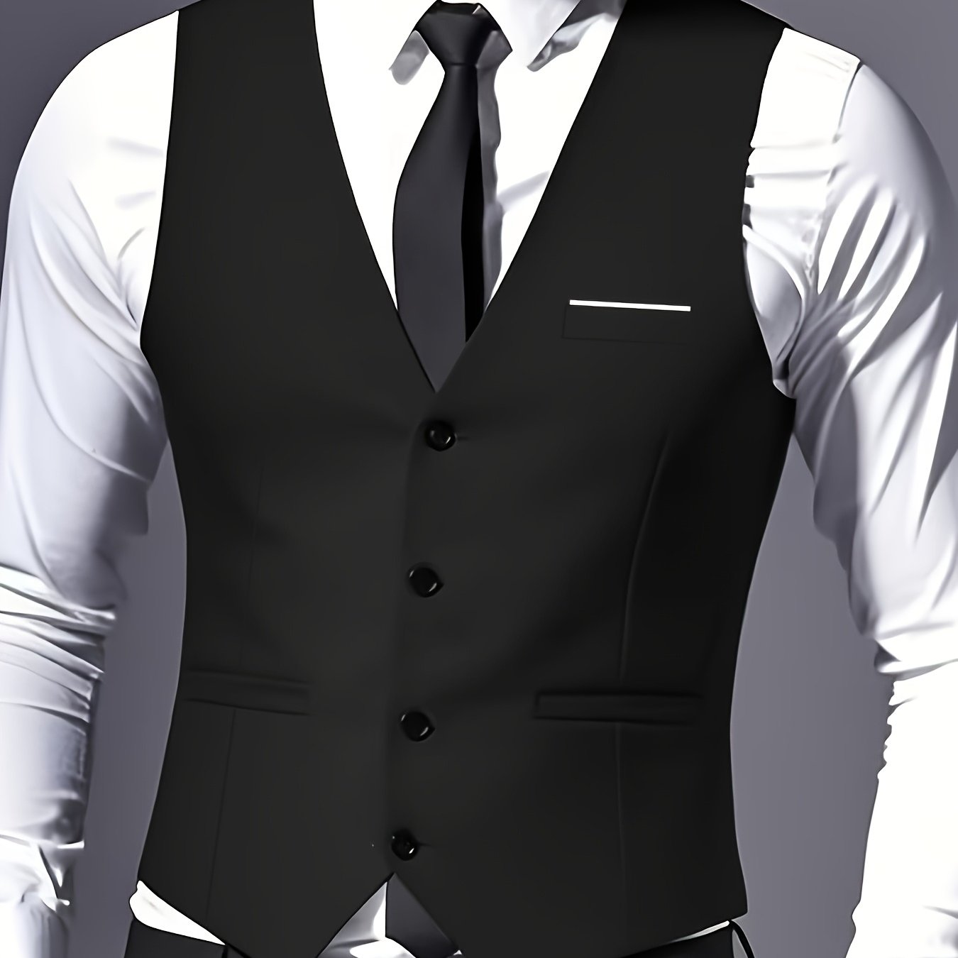 TEMU A Versatile Men' Striped Vest For The Workplace, With A Slim Fit, Comfortable Upper Body, And Appearance. It Has A Simple And Style, Making It