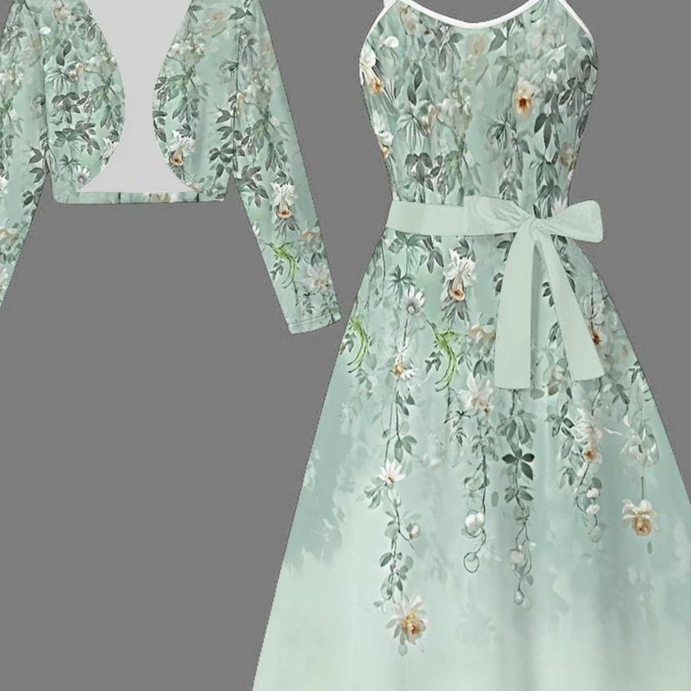 Women's Fashionable, Elegant, And High-end Long-sleeved Jacket And Lace-up Cinched Waist Dress Set Is Versatile, Easy, And . To Worry About Matching, Just As A Set Out . Comfortable And Photogenic