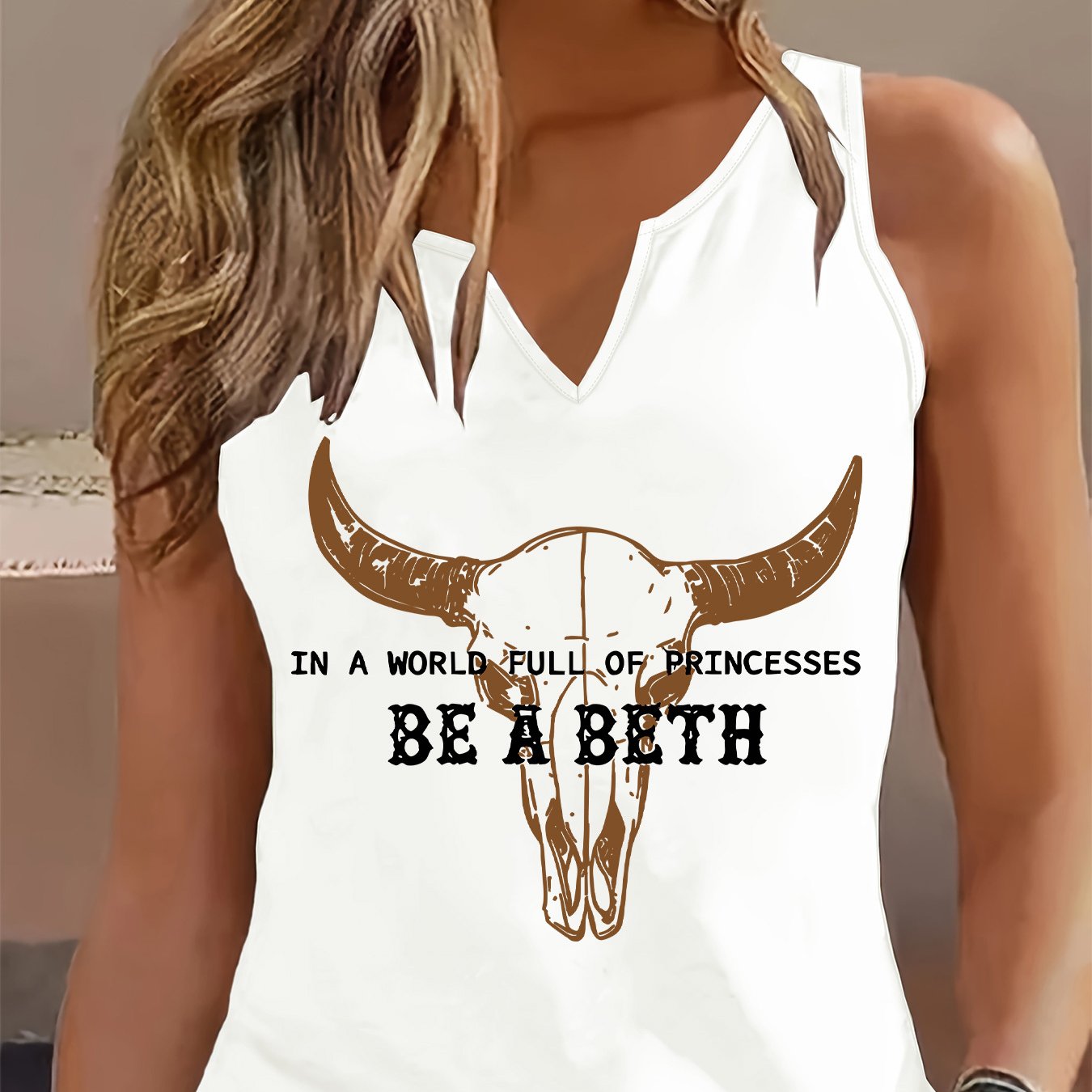 TEMU Graphic Print Tank Top, Sleeveless Casual Top For Summer And Spring, Women's Clothing