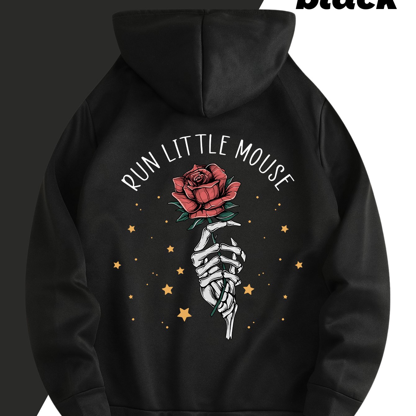 TEMU Men's Stylish Sports Hoodie, A Comfortable And Versatile Casual Pullover With A Drawstring Hood Featuring A Cute Mouse Print, Complete With