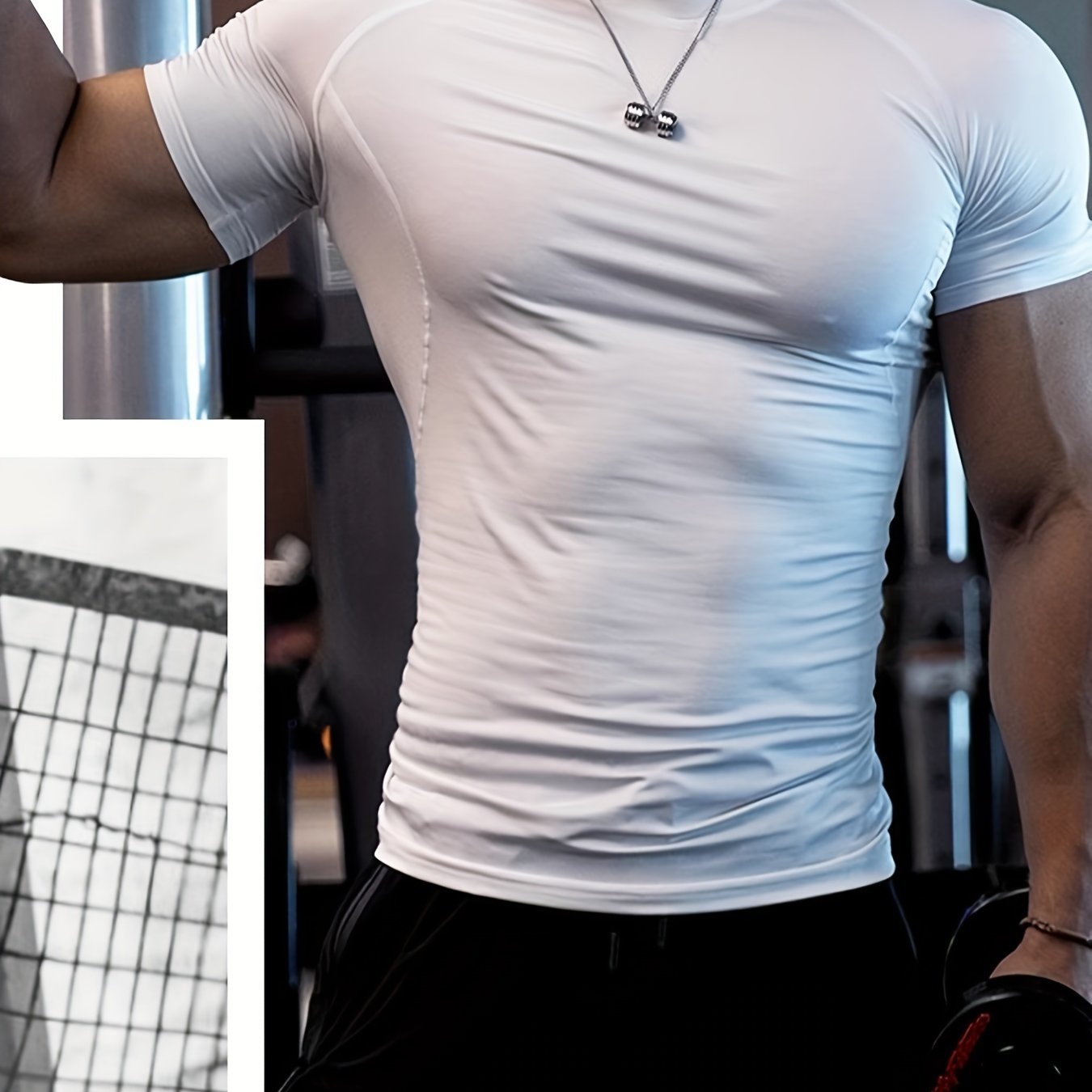 's Comfortable Quick-dry Compression Sports T-shirt, High-elasticity Men's Summer Outdoor Clothing, Fitness Activity Men's Wear, For Gym Training