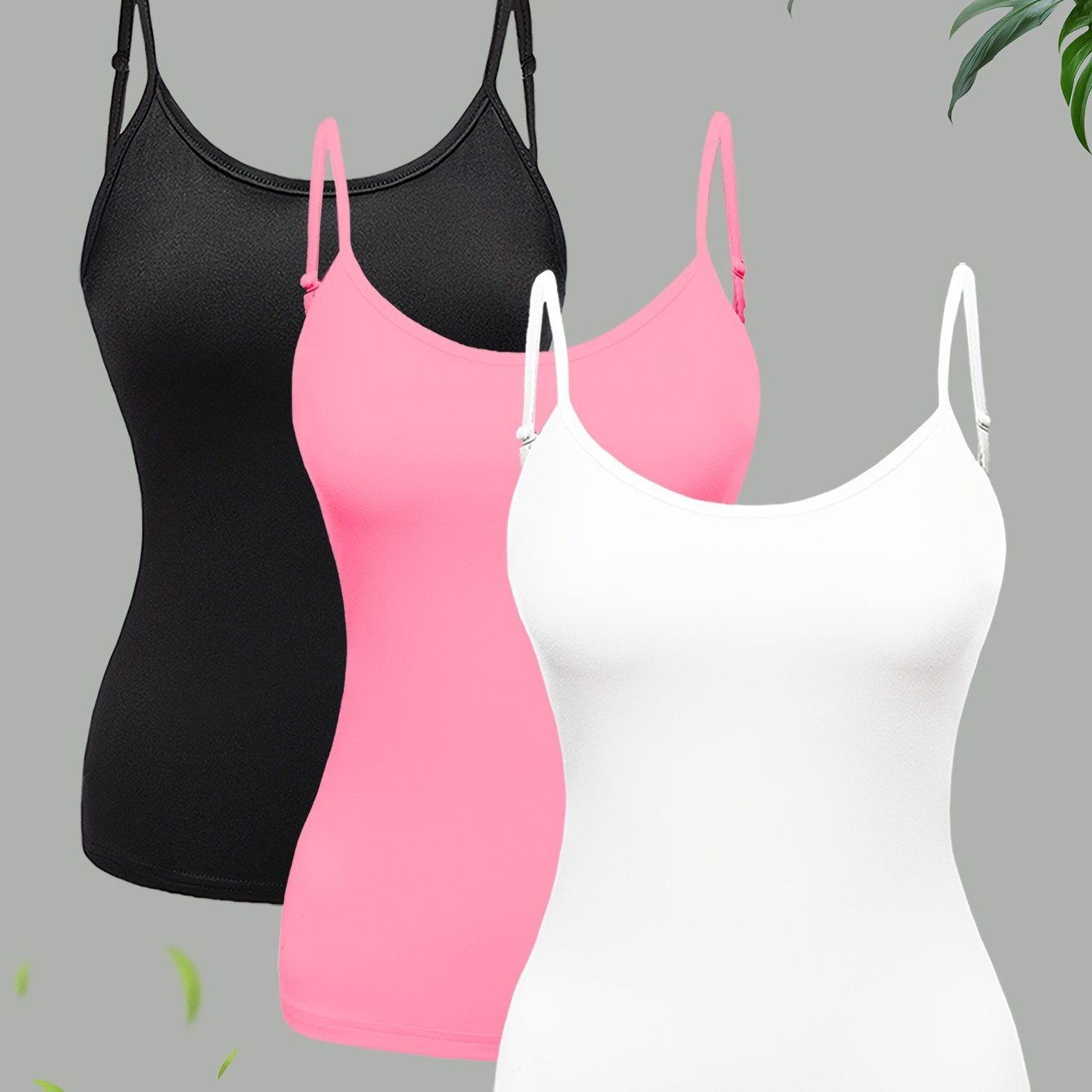 TEMU 3pcs Set Women's Fashionable Versatile Casual Solid Color Camisole