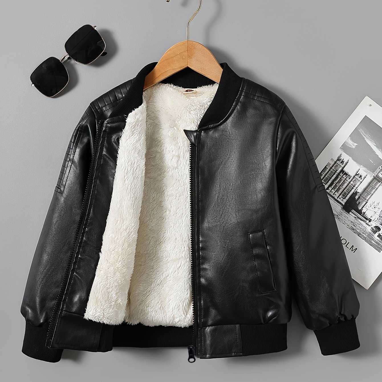 New Autumn/winter 2025 Boys' -lined Zip-up Jacket, Back To School Essentials