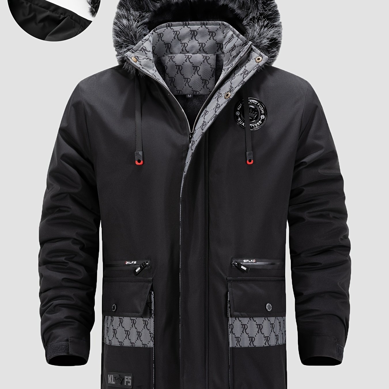 Men's Vintage Patchwork Fleece-Lined Jacket