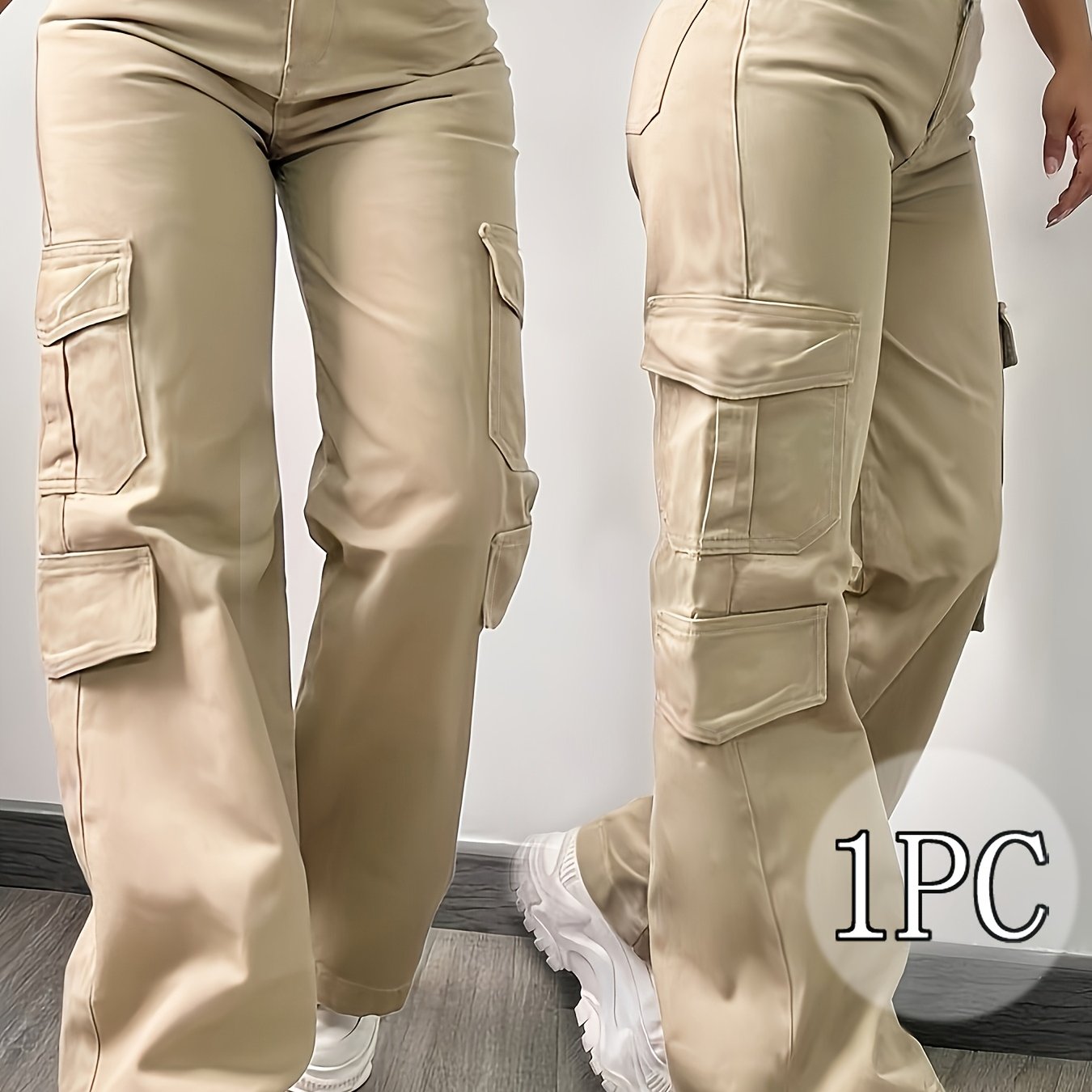 TEMU Street Commuter Distressed Multi-pocket Cargo Pants For Outing, Home, And Casual Wear