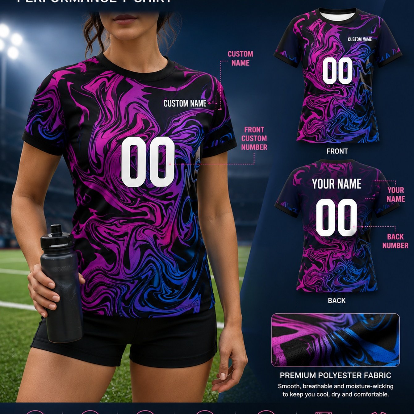 TEMU Japanese And Korean Style Women's Short-sleeve Round Neck Jersey, Supports Customization Of Name And Number, Create Your Own Uniform Style,