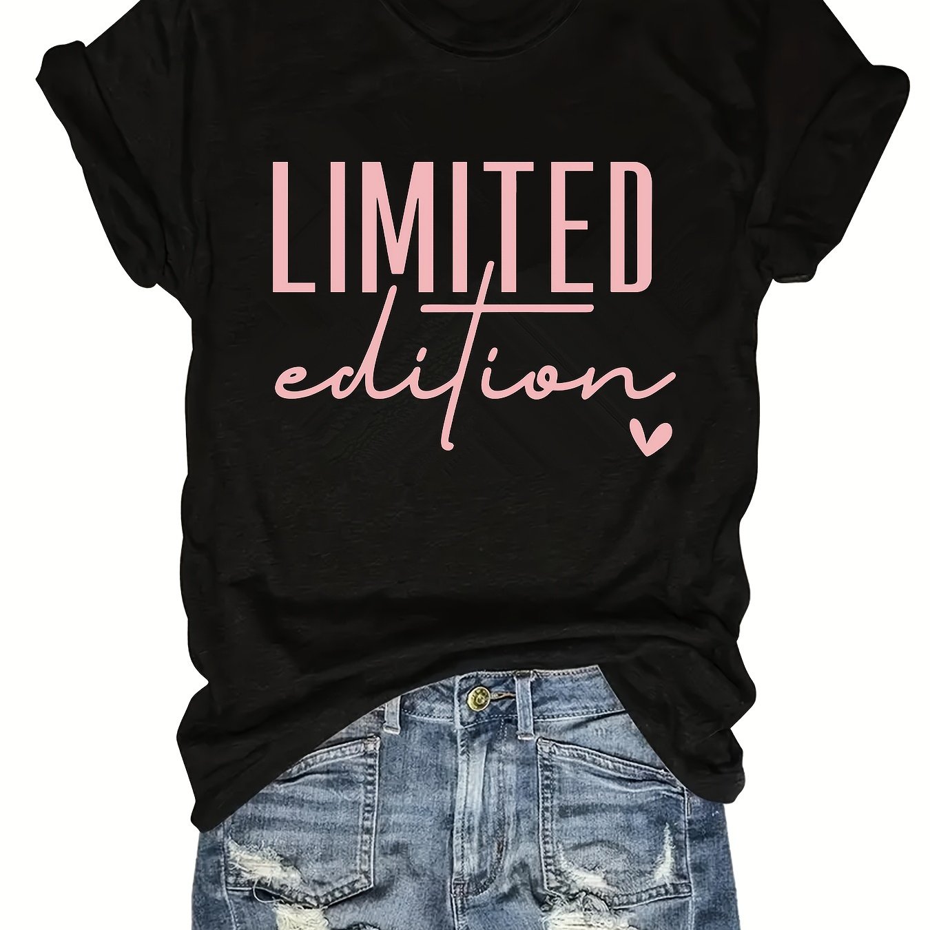 Short Sleeve Letter Round Neck Fashion T-shirt