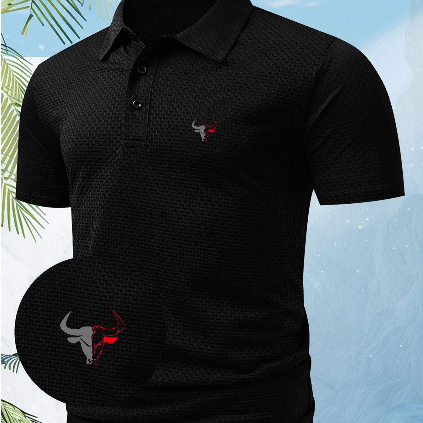 TEMU A Unique And Stylish Logo Design Men's Skin-friendly Summer Shirt, Breathable And Refreshing For Comfortable Wear. A Versatile Top For Business