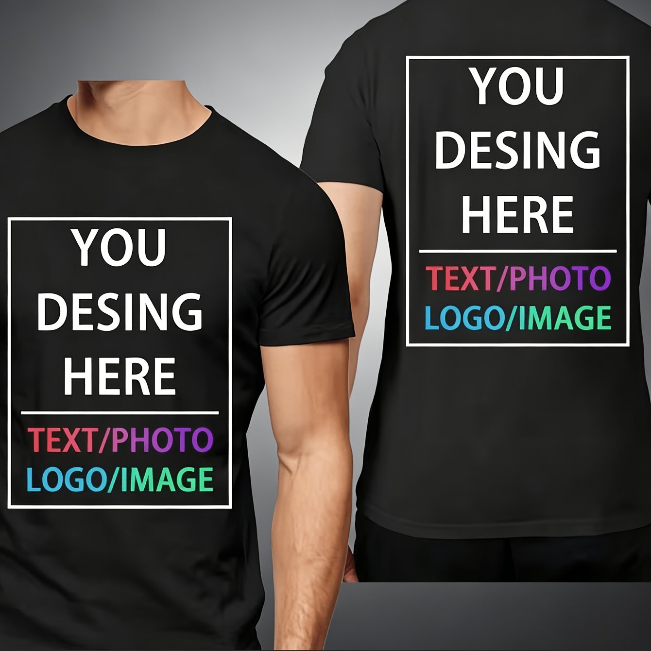 Custom T Shirts For Men Women, Design Your Own Shirt, Personalized To Front And Back