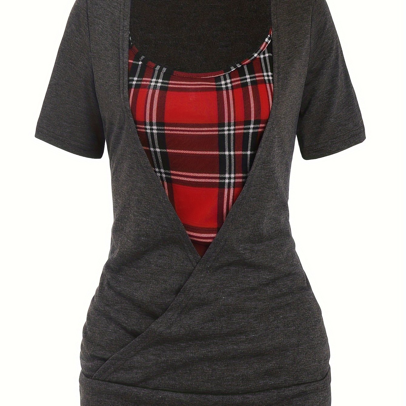 2-in-1 Look Color-block Short-sleeve T-shirt