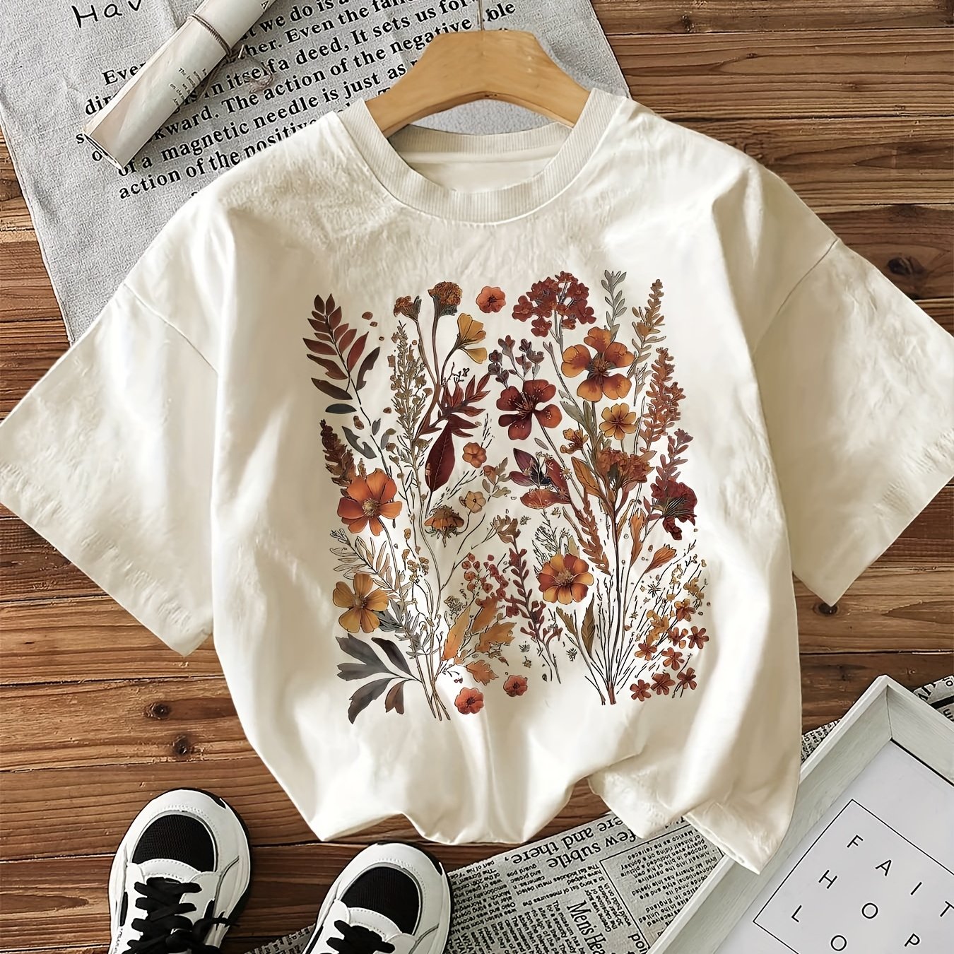 Graphic Print T-shirt, Short Sleeve Crew Neck Casual Top For Summer And Spring, Women's Clothing