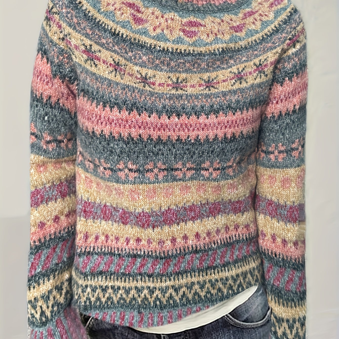 Image of [self-designed] Women's Round Neck Sweater Casual Jacket Knitwear Sweater Fashionable