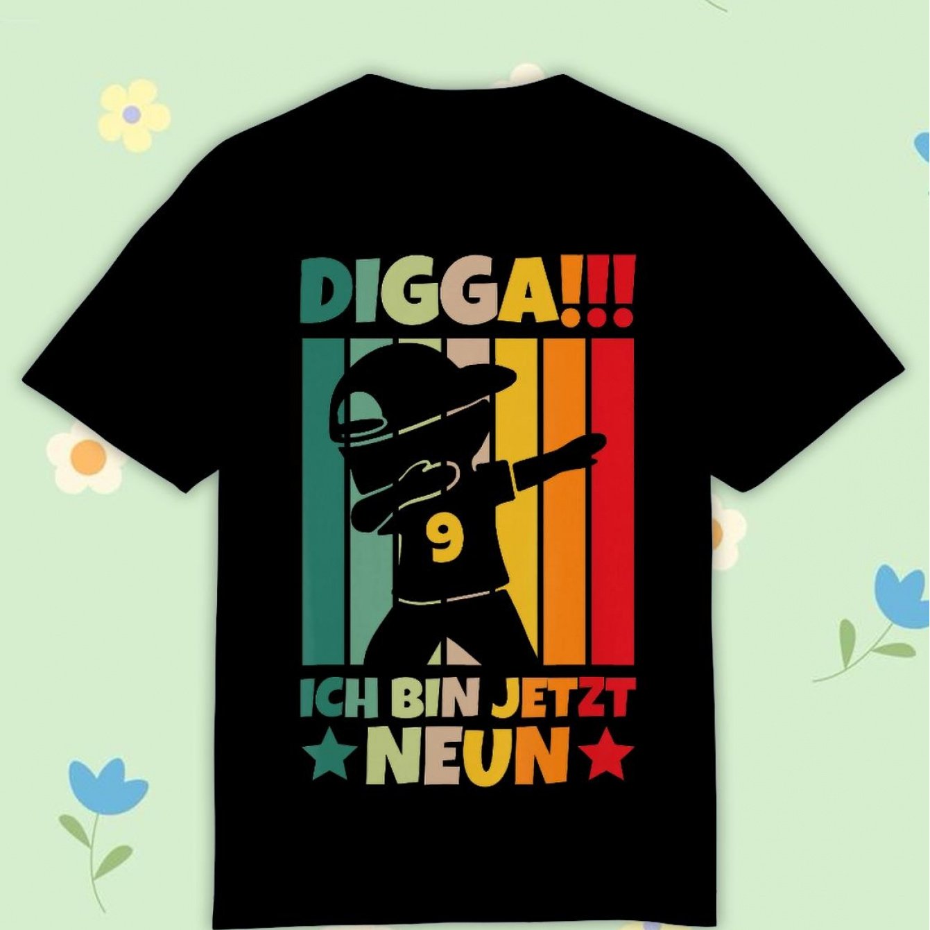 Image of Ich Bin Jetzt 9 9th Birthday Boy T-shirt Comfortable Casual Crew Neck Tee For Boys And Girls T Shirt, 200g