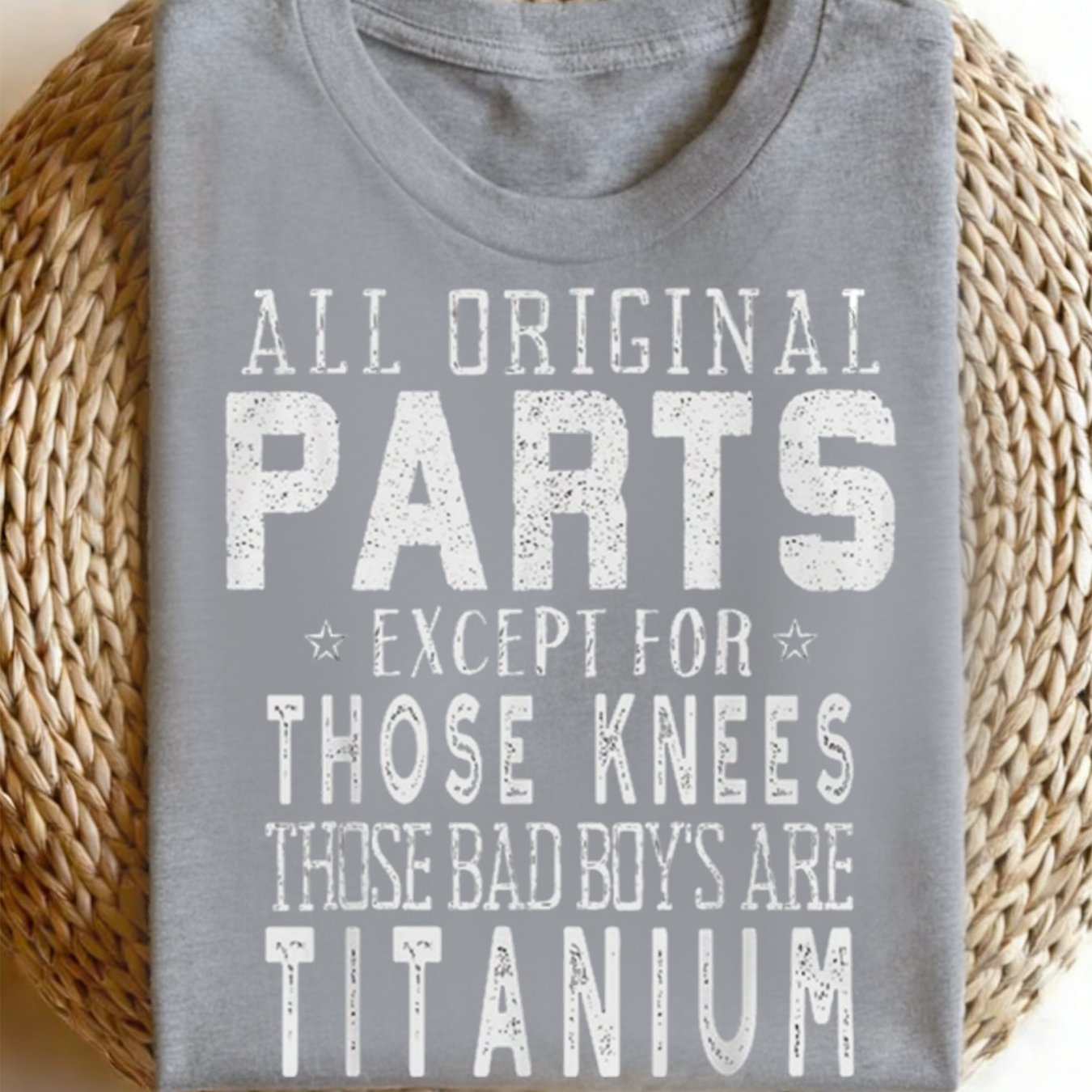 Humorous T-shirt For Dual Knee Replacement Surgery, In Plus Sizes (1xl-5xl), A Great Gift For Men And Women After Surgery, 180g Fabric With A Round Neck, Perfect For Casua, Plus Size